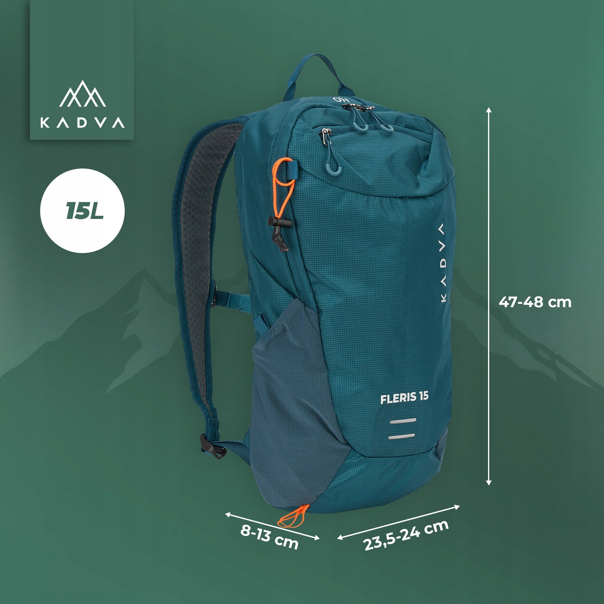 Hiking backpack Kadva Fleris 15l blue HYDRATION TREKKING SYSTEM Manufacturer code KDV-B5C029-DM