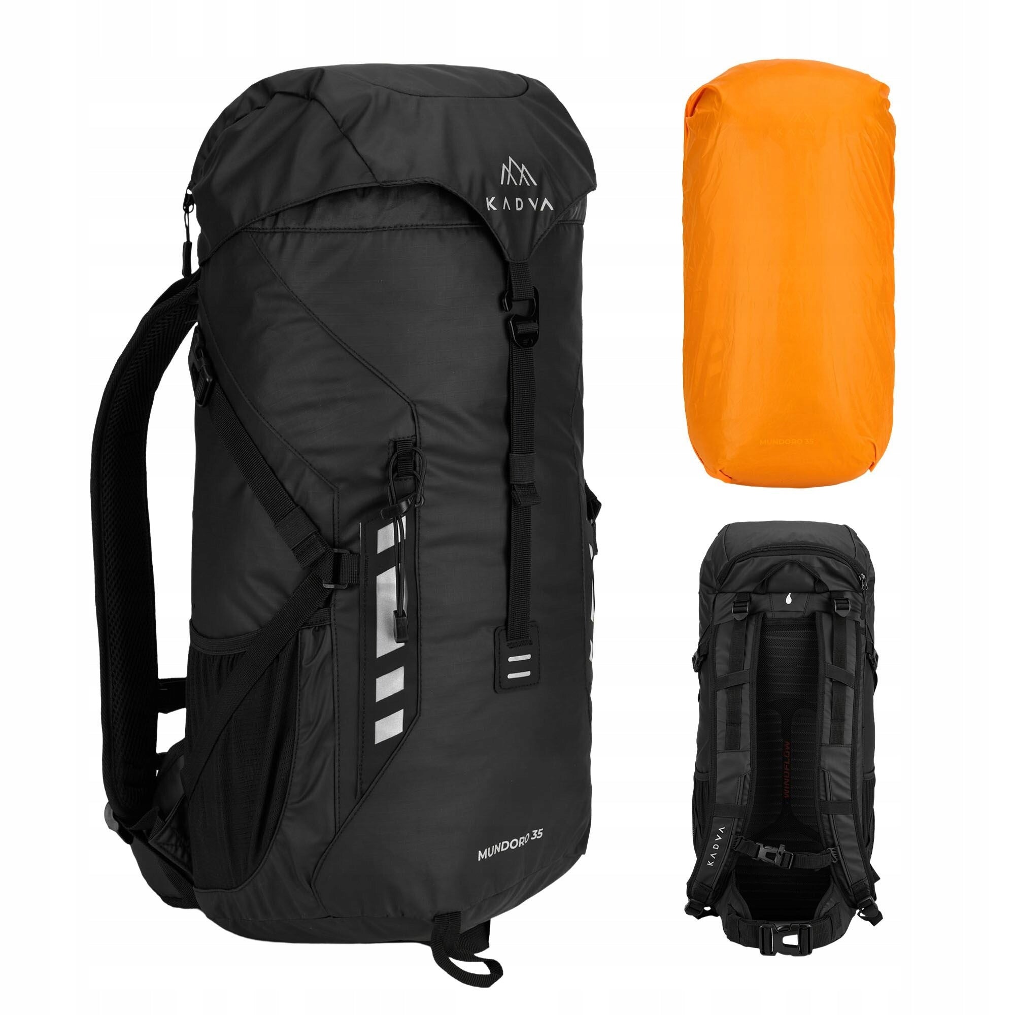 Hiking backpack MOUNTAIN KADVA Mundoro 35l black trekking WITH COVER