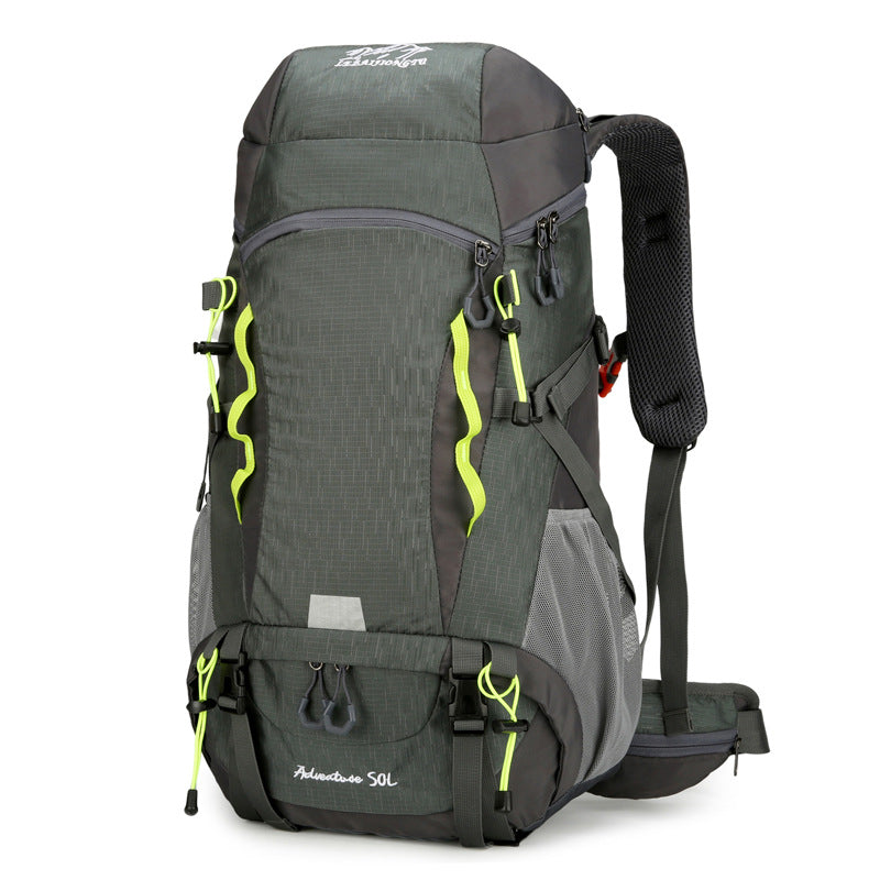 Hiking backpack trekking in the mountains Adventure with frame hip belt Color multicolor