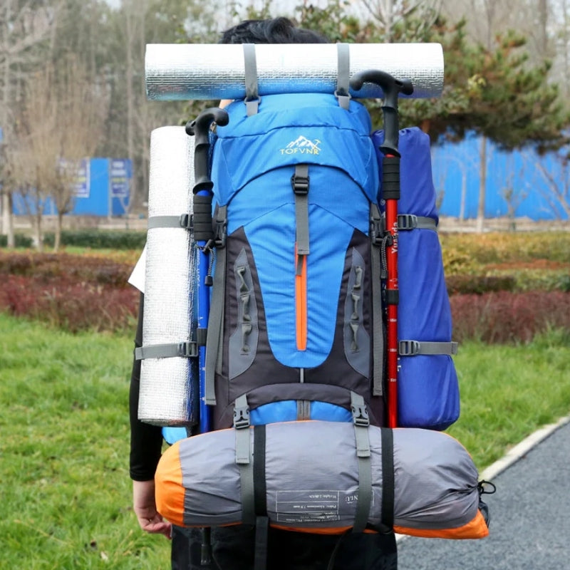 Hiking backpack trekking mountain backpack 70L Trapper 3 BLUE Brand no brand