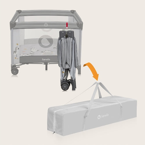 Hiking playpen with holiday bag with mattress folding Lionelo Bonnie Packaging status original