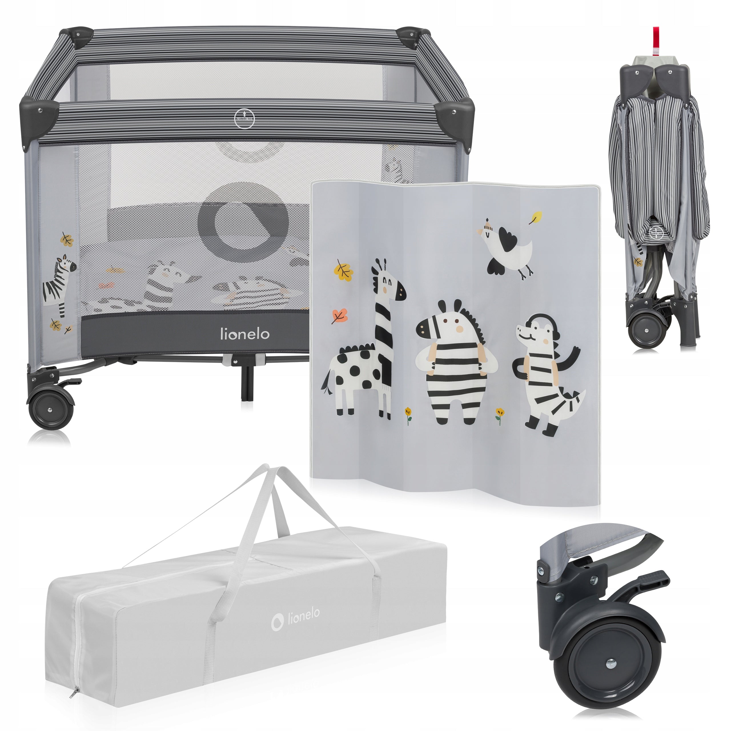 Hiking playpen with holiday bag with mattress folding Lionelo Bonnie