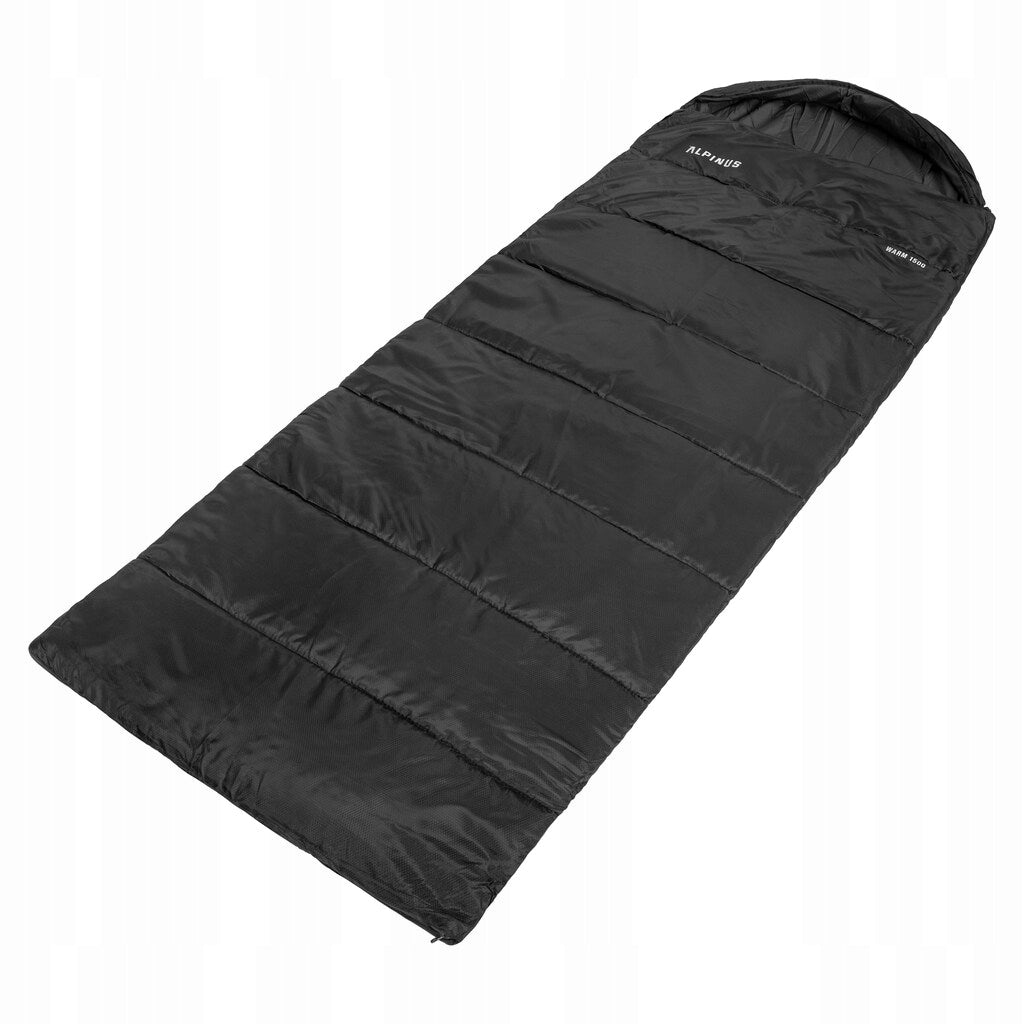 Hiking sleeping bag envelope Alpinus Warm 1500 black - right Manufacturer code AC11319