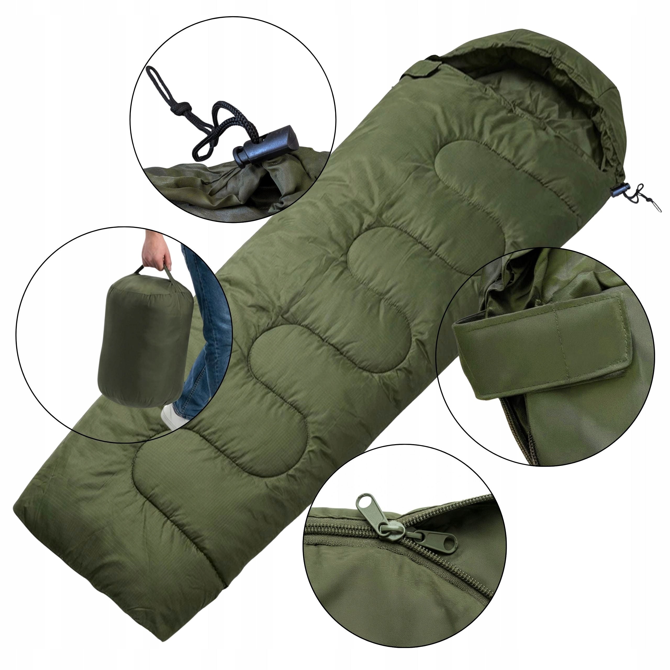 Hiking sleeping bag light mummy warm large cover hood duvet 2in1 Packaging status original