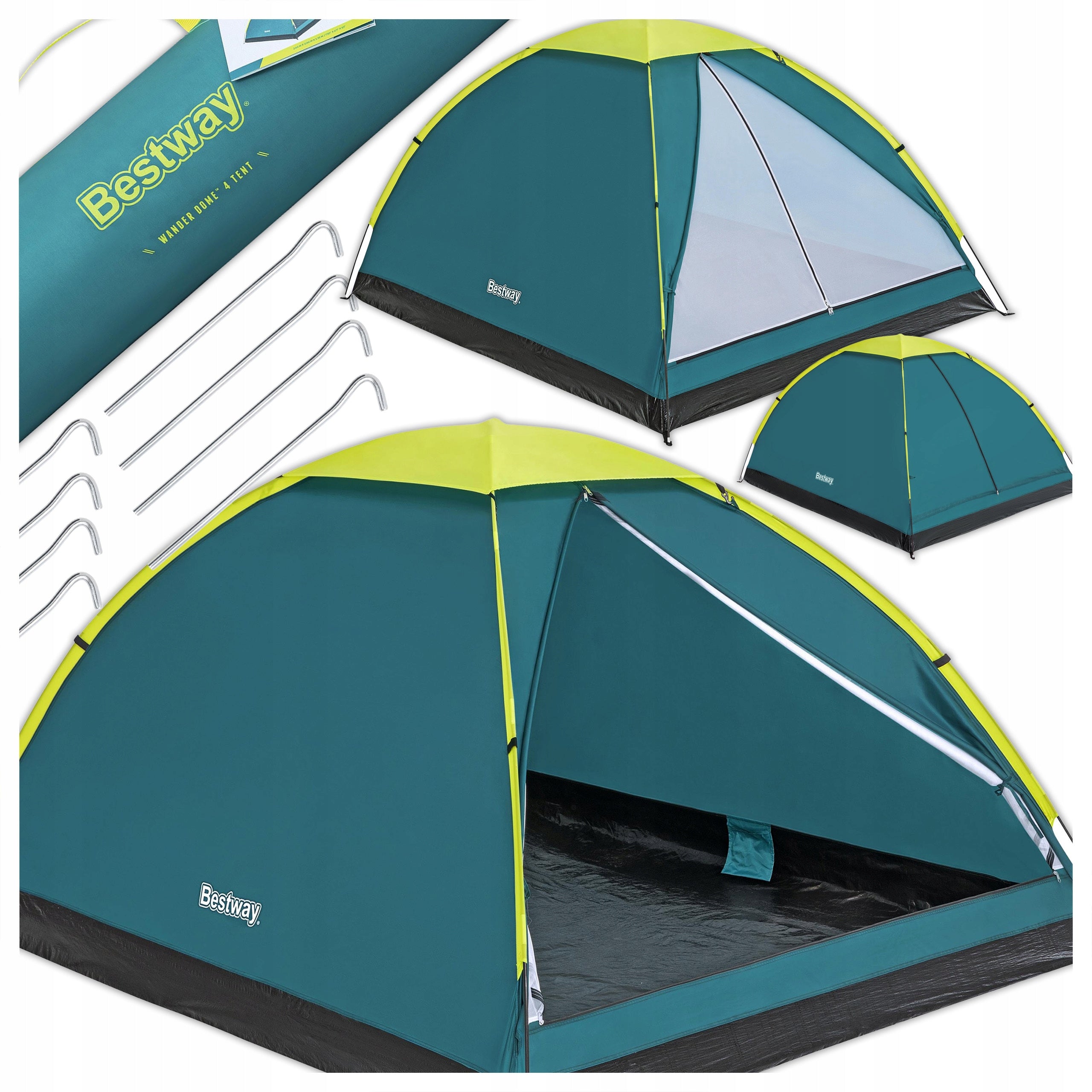 Hiking tent 4 persons large 200x240 mosquito net bag Bestway 68143 Brand Bestway