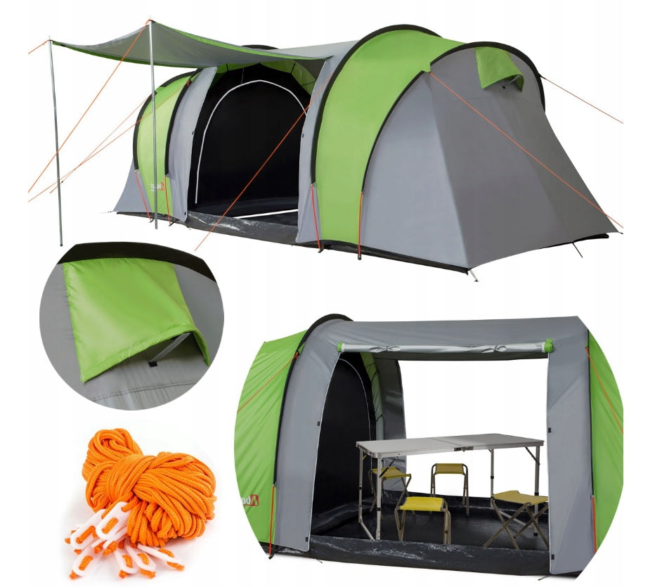 Hiking tent GREY-GREEN 8-person tropical waterproof GOBI- 8A