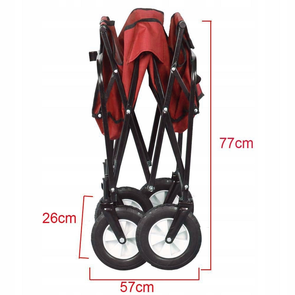 Hiking trolley 145l BEACH Folding Garden Transport Red Capacity 145 l