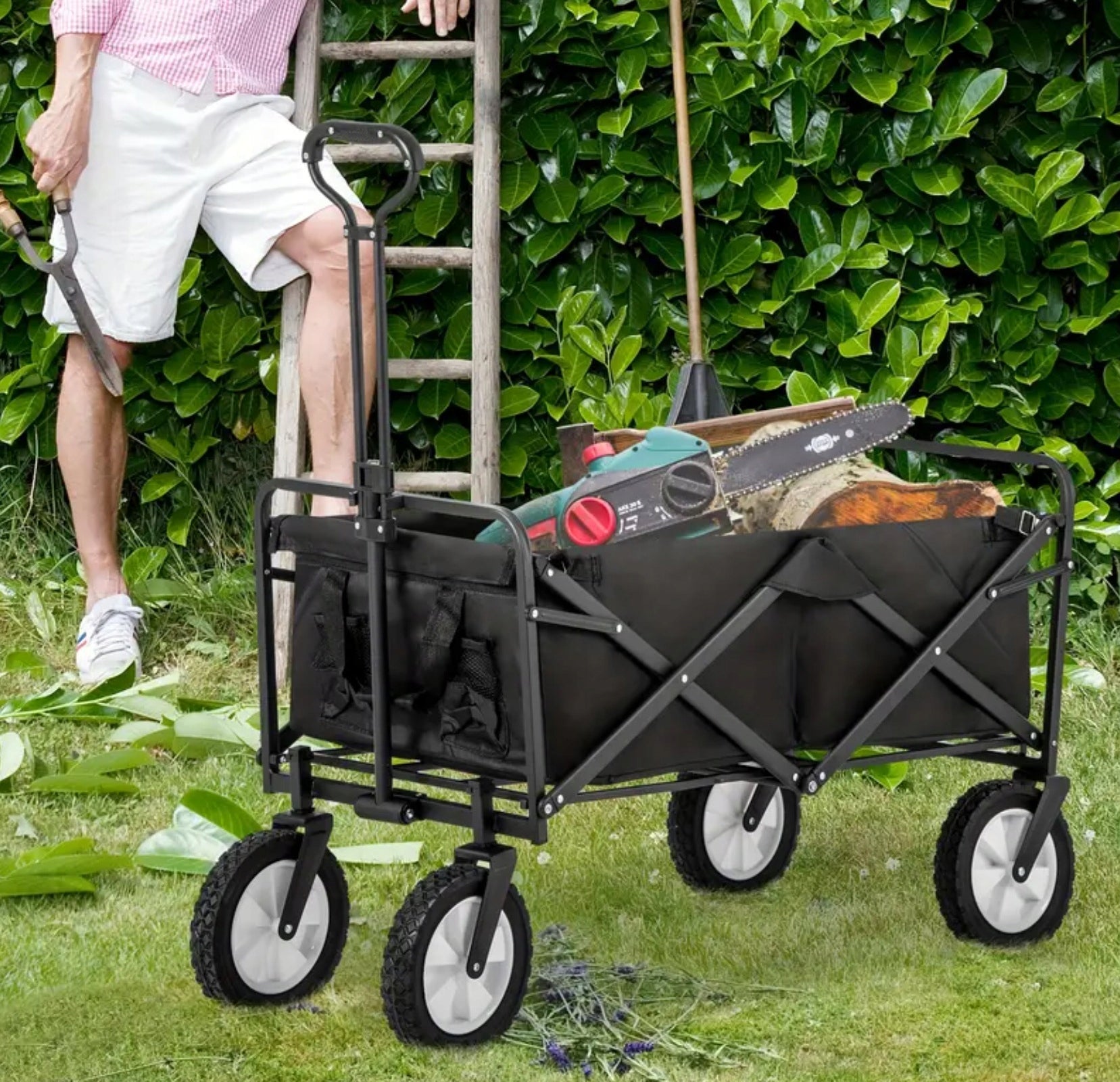 Hiking trolley 145l BEACH folding garden transport +FREEBIE Wheels number 4
