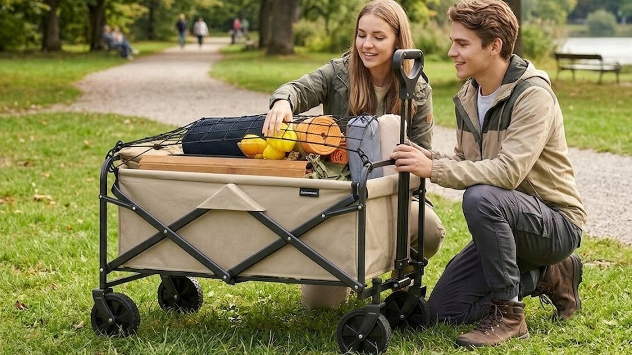 Hiking trolley beach camping garden folding solid roomy 150l Kind trolley