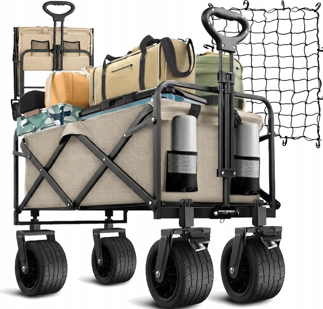Hiking trolley beach camping garden folding solid roomy 150l