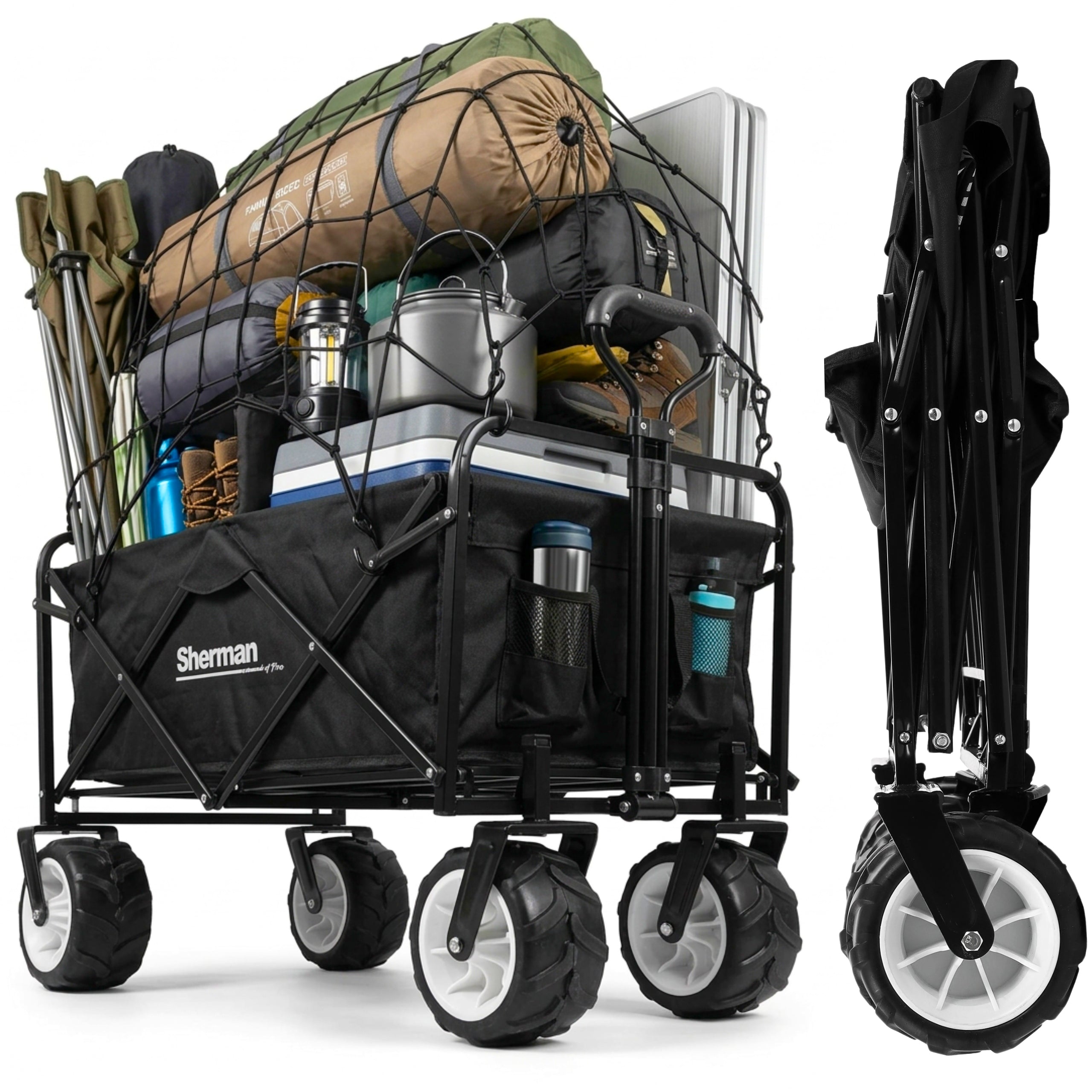 Hiking trolley camping beach folding transport CC1 + net