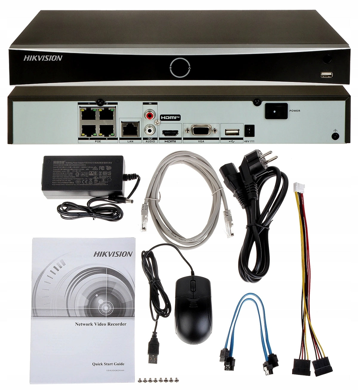 Hikvision DS-7604NXI-K1/4P PoE IP Recorder for 4 Acusense POE Cameras Packaging status original
