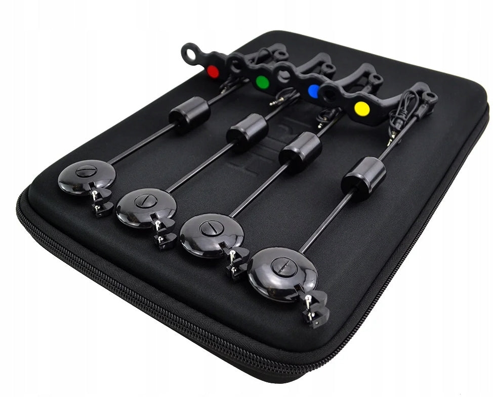 Hirisi 4x LED swinger carp beacon suspended in jack case 2.5mm