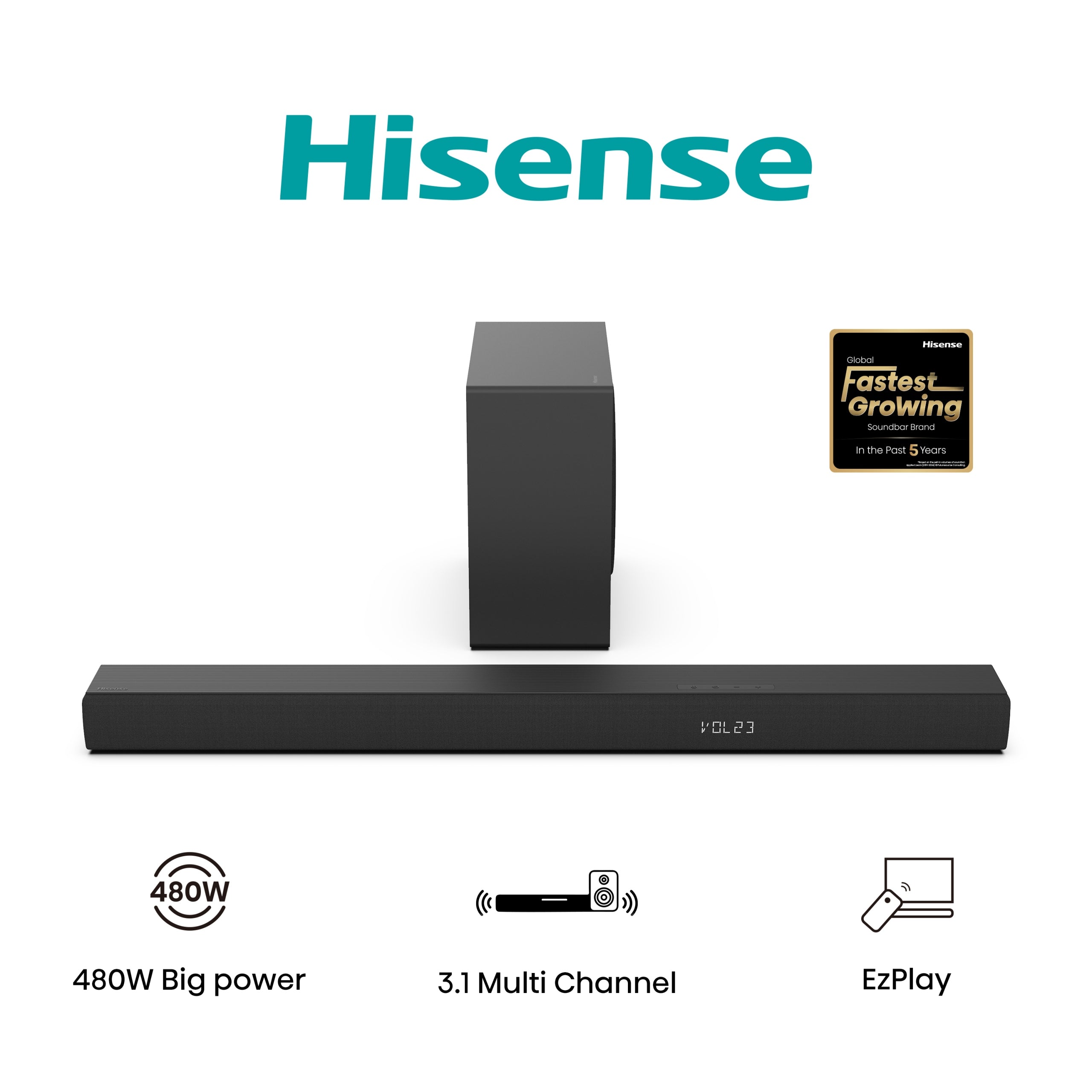 Hisense HS3100 3.1 480W soundbar černý Model HS3100