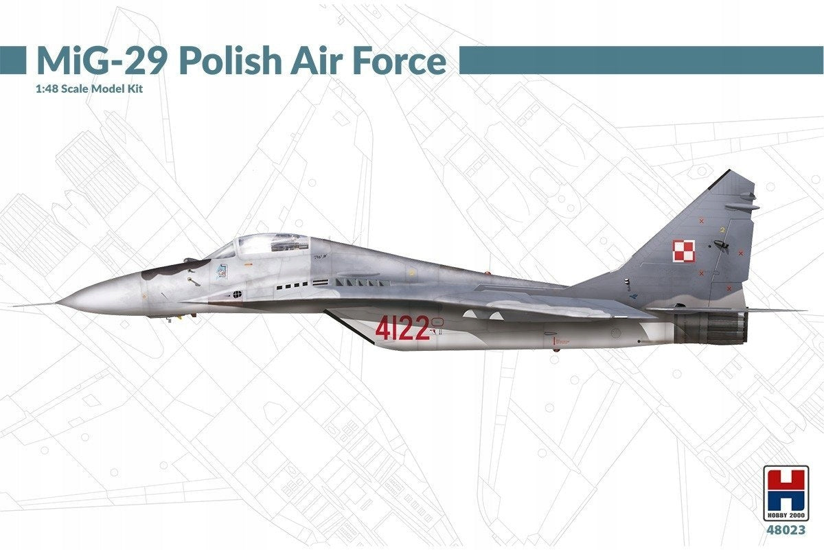Hobby 2000 48023 MiG-29 Polish Air Force 1:48 Scale Model Kit Packaging status original