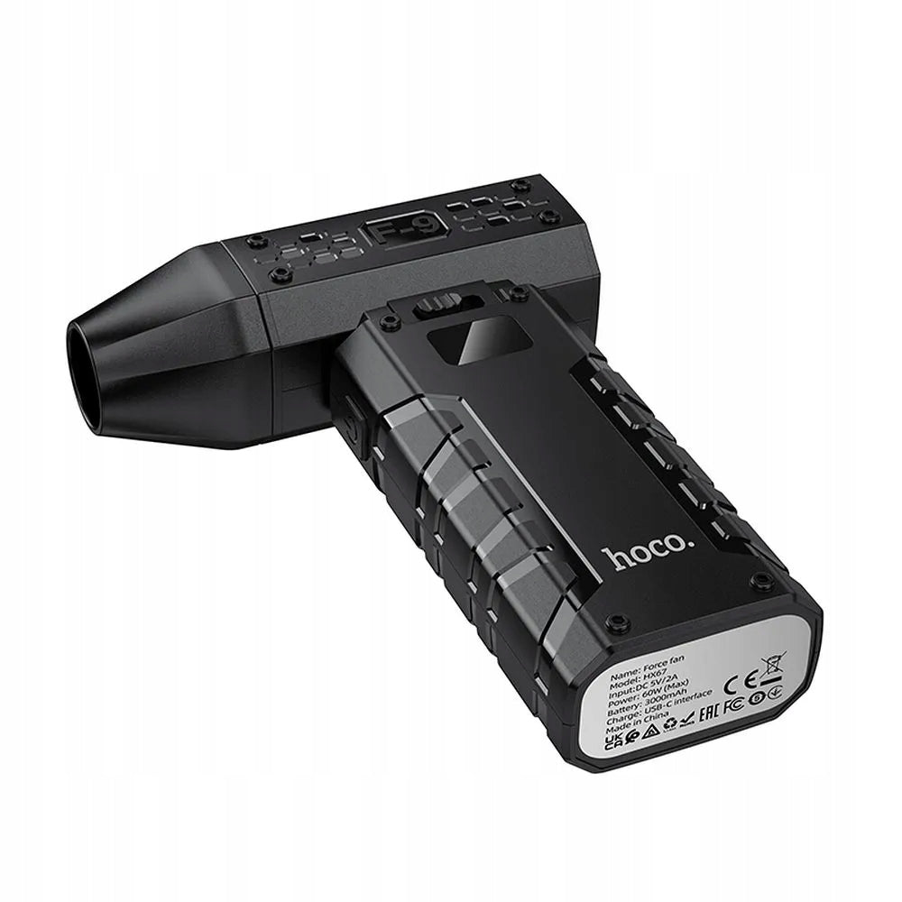 Hoco Turbo Cordless Handheld Blower For Car Keyboard Grill Black Tool weight 0.2 kg