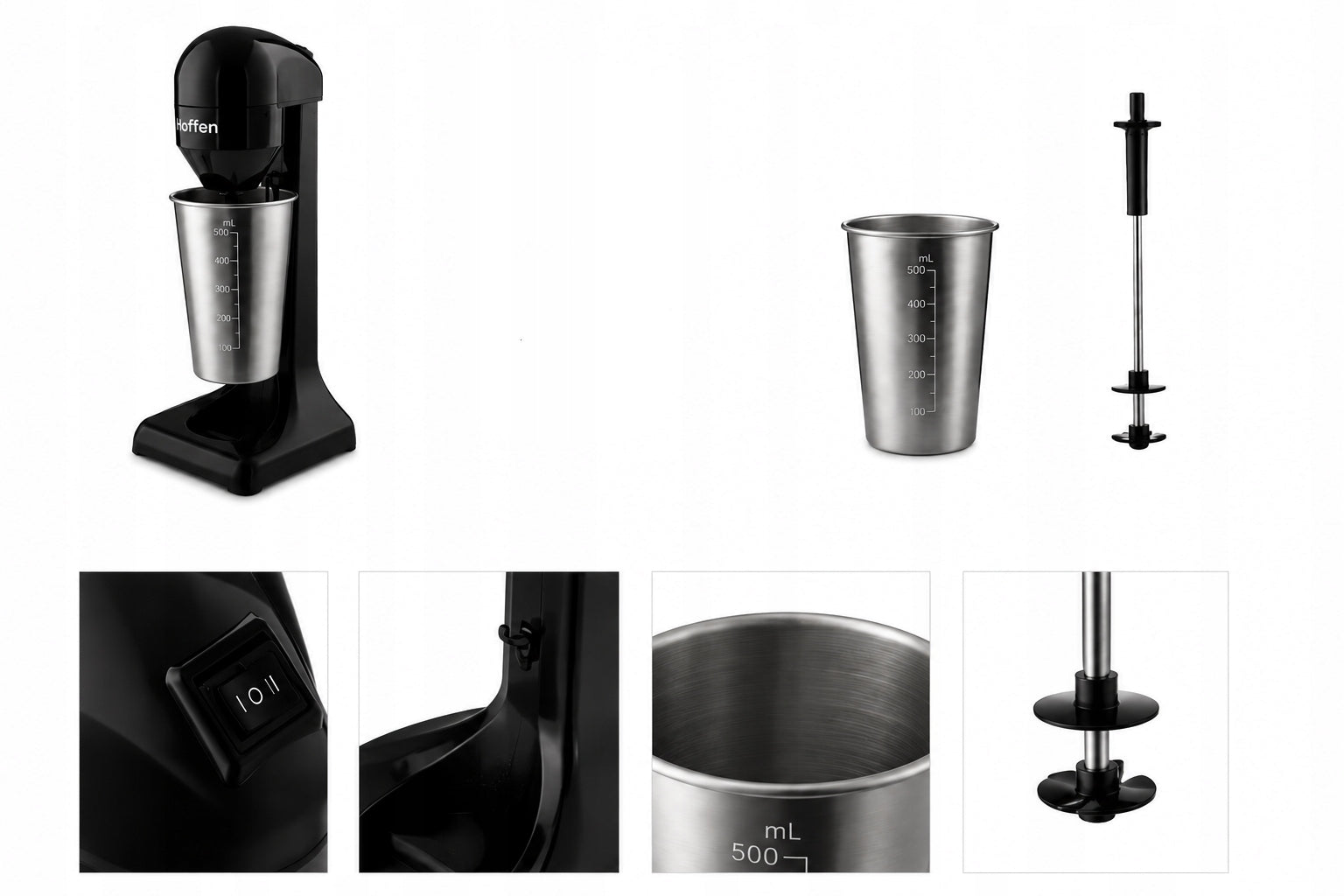 Hoffen Mixer for exotic cocktails of iced coffee 100W Mug steel 500 ml Manufacturer code 8807246040201