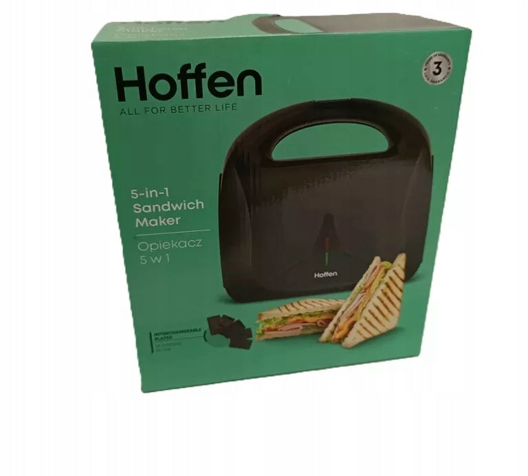Hoffen Sandwich maker 5in1 850W black SM-5170