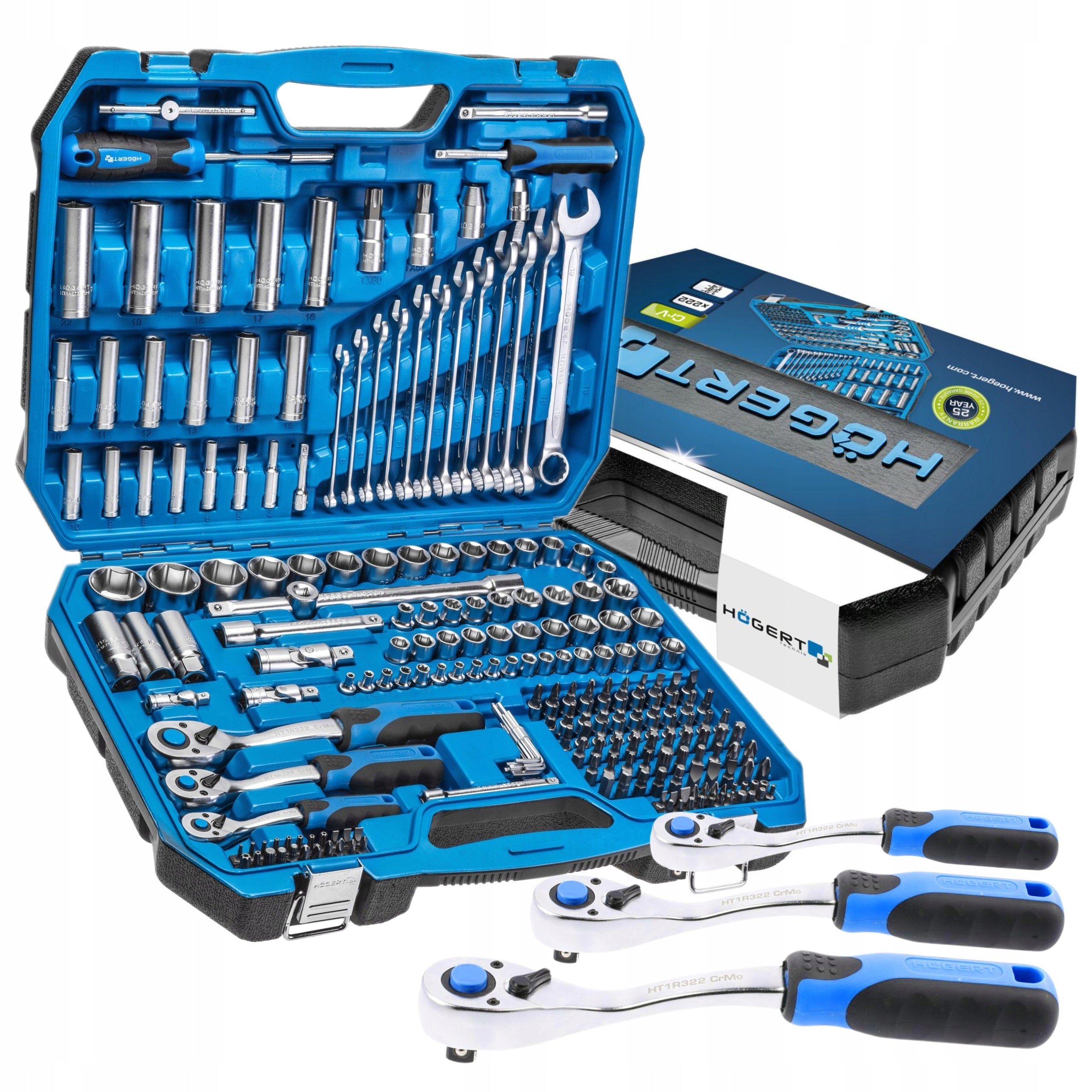 Hogert HT1R444 tool set socket wrench socket set 222 pcs