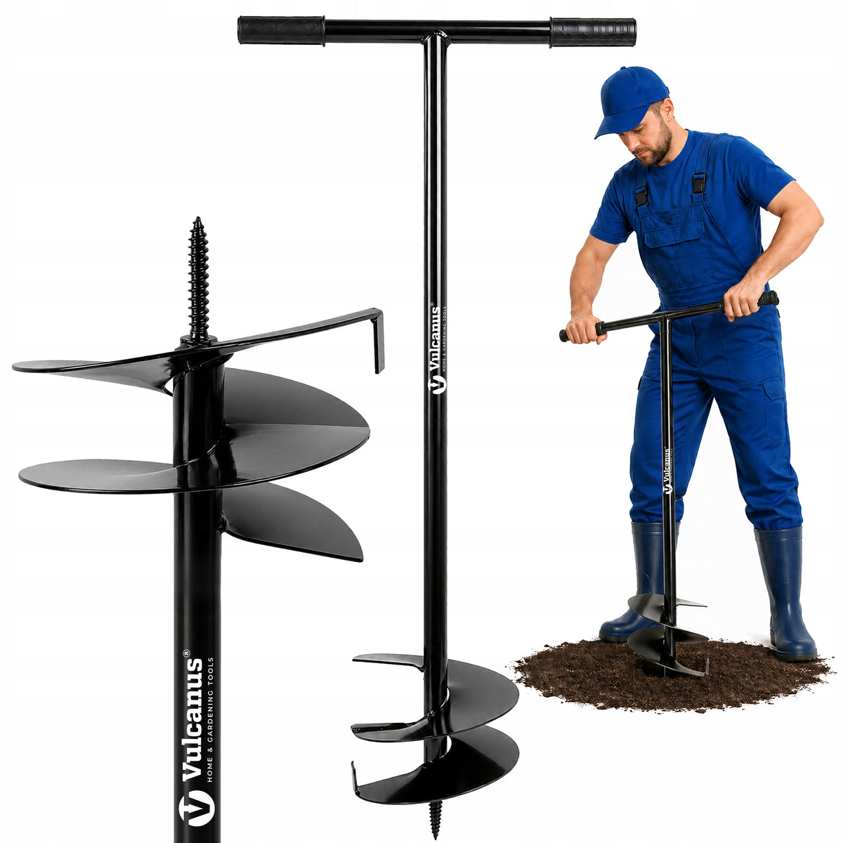 Hole Making Dimmer 250mm Polish Hand Drill For Land Soil