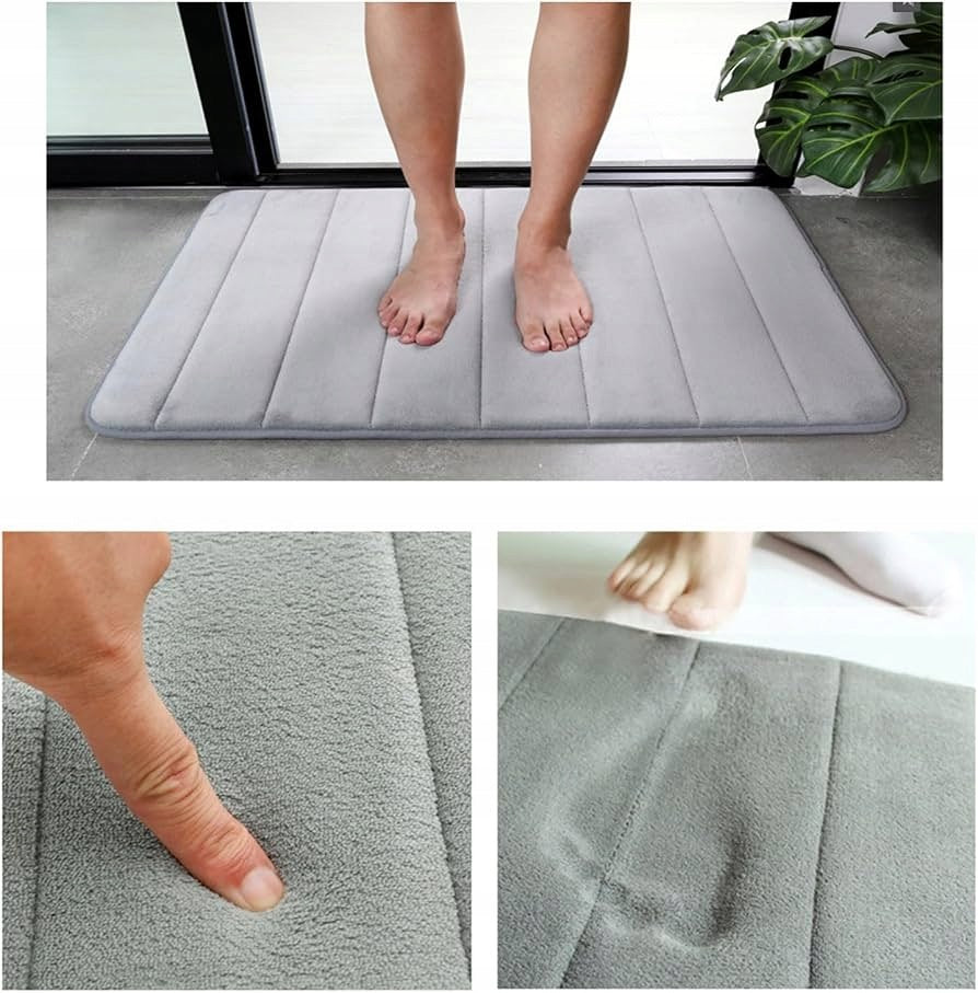 Homaxy Memory Foam Non-Slip Absorbent Grey 41 x 61 cm Brand no brand