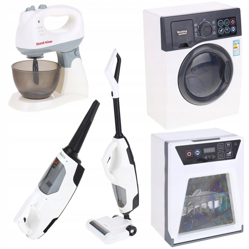 Home Appliances Set 4in1 Vacuum Cleaner Washing Machine Dishwasher Mixer