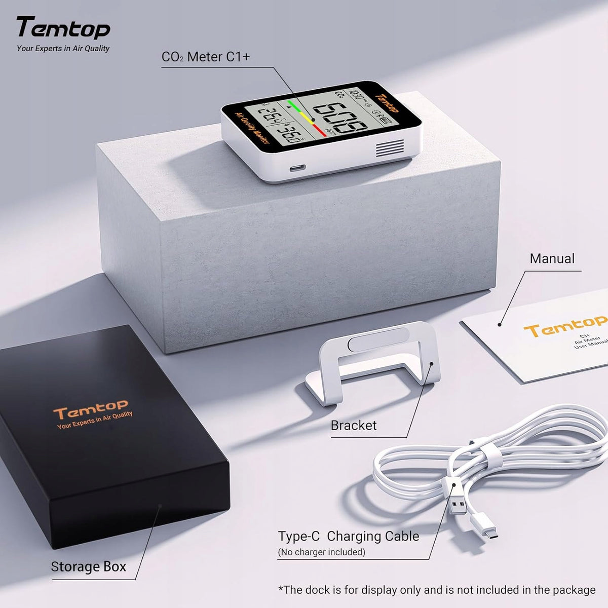 Home Carbon Dioxide Sensor CO2 Bluetooth Air Quality For Home Room Brand Temtop