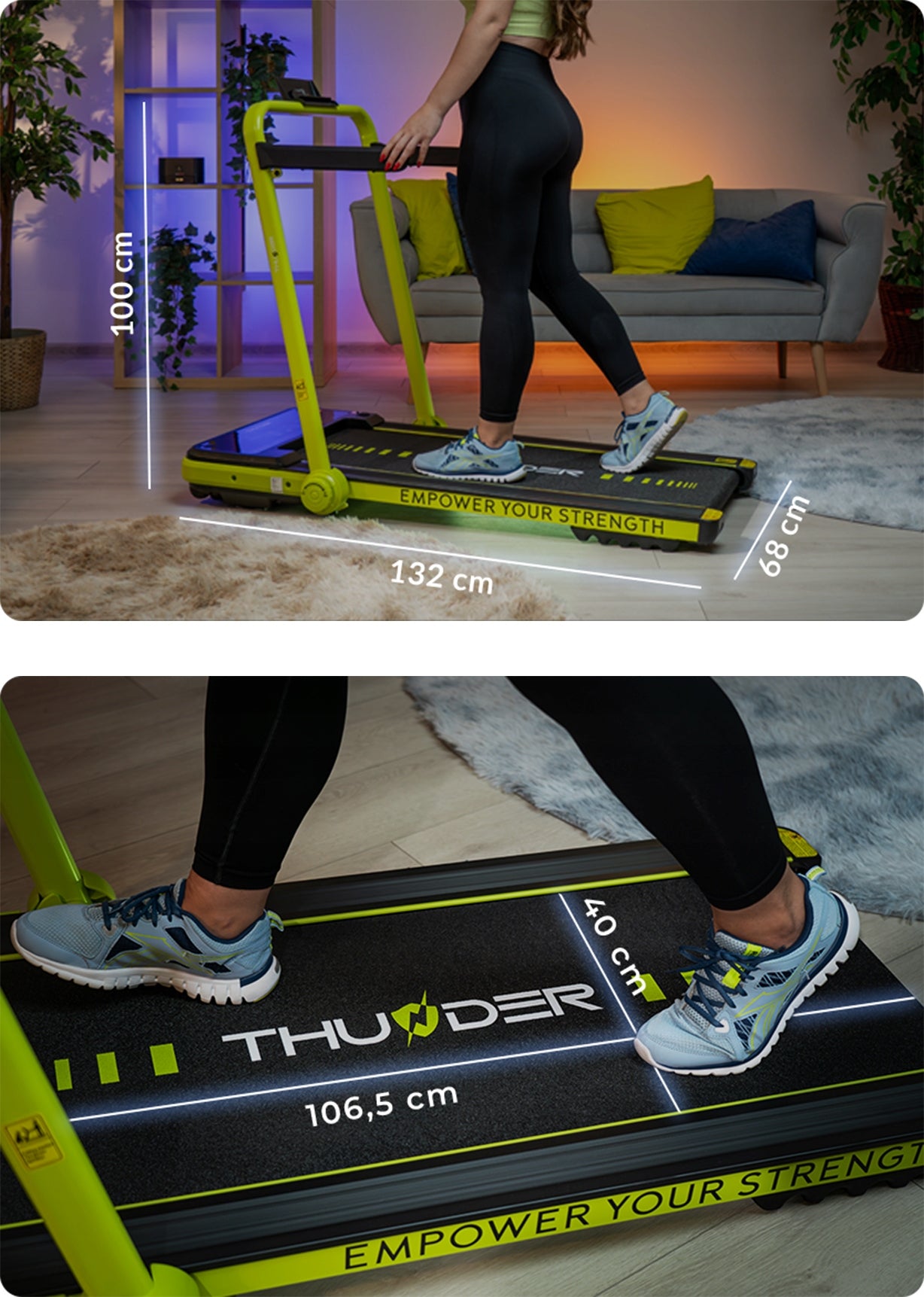 Home Electric Treadmill Folding 12 km/h Under Bed LCD Remote Control App Manufacturer code IMPACT-LIME