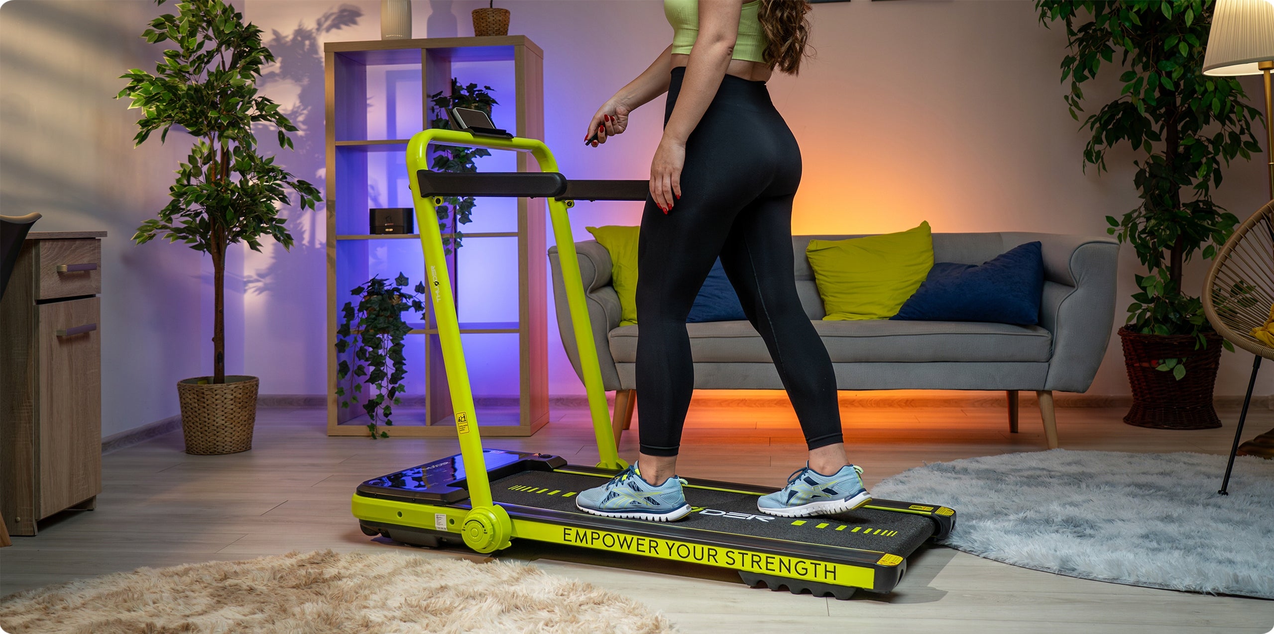 Home Electric Treadmill Folding 12 km/h Under Bed LCD Remote Control App Packaging status original