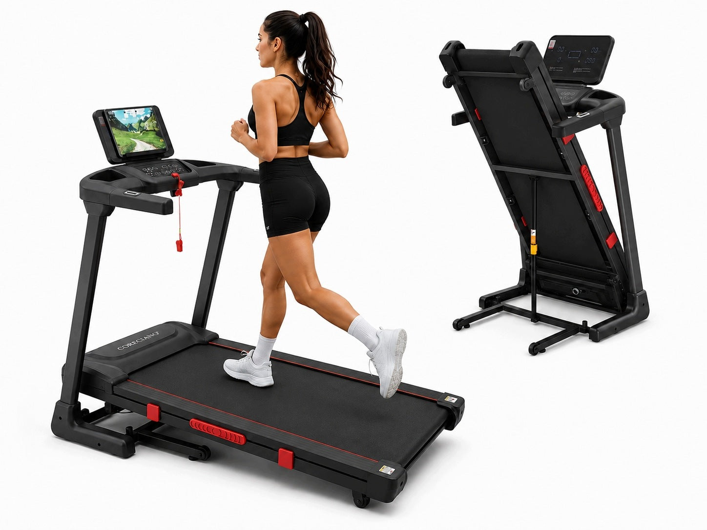 Home Electric Treadmill Folding Corciano Belt Slope Shock Absorption