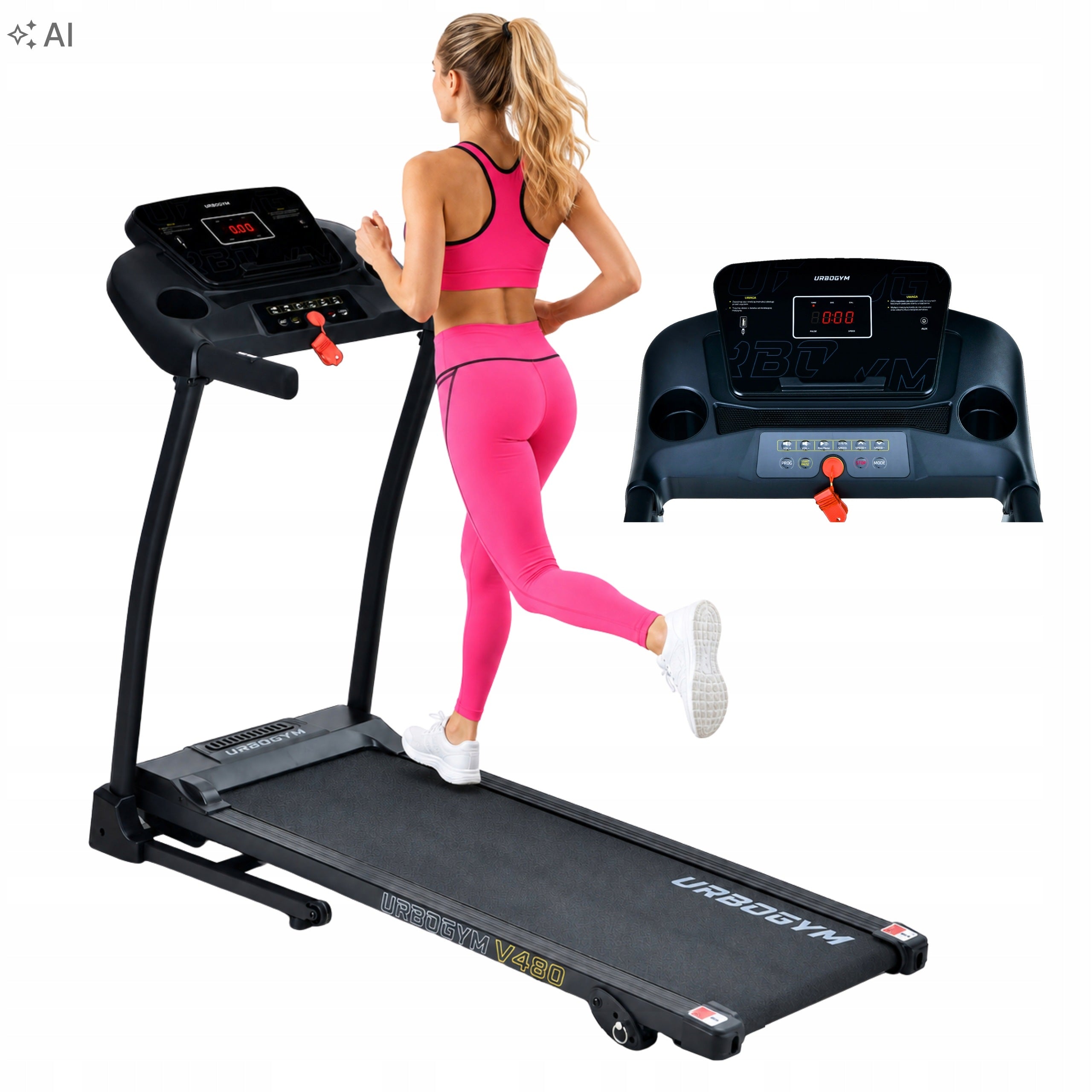Home Electric Treadmill Folding Slope Angle 12KM/H 120KG V480
