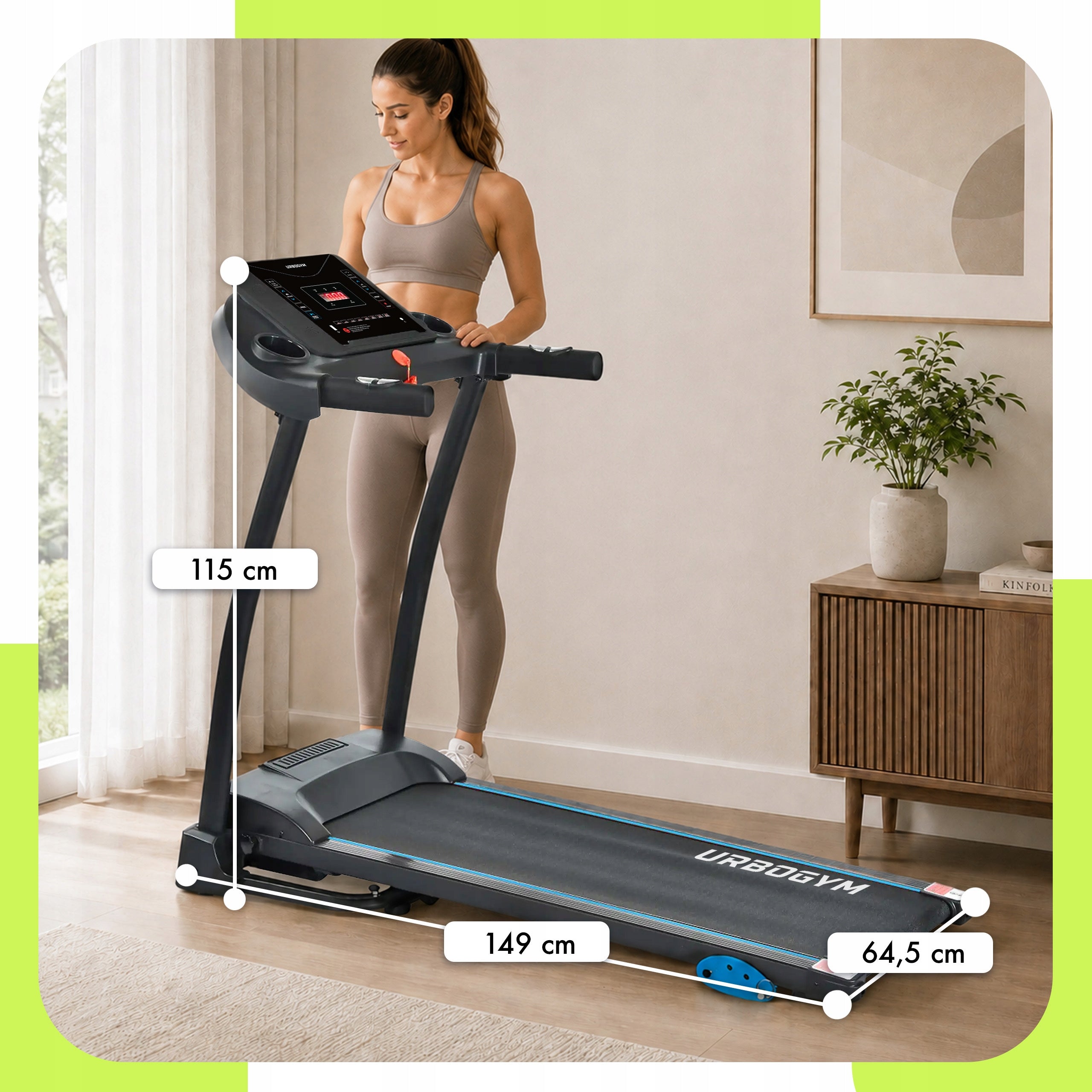 Home Electric Treadmill Folding Tilt Angle Adjustment URBOGYM V450 Manufacturer code V450