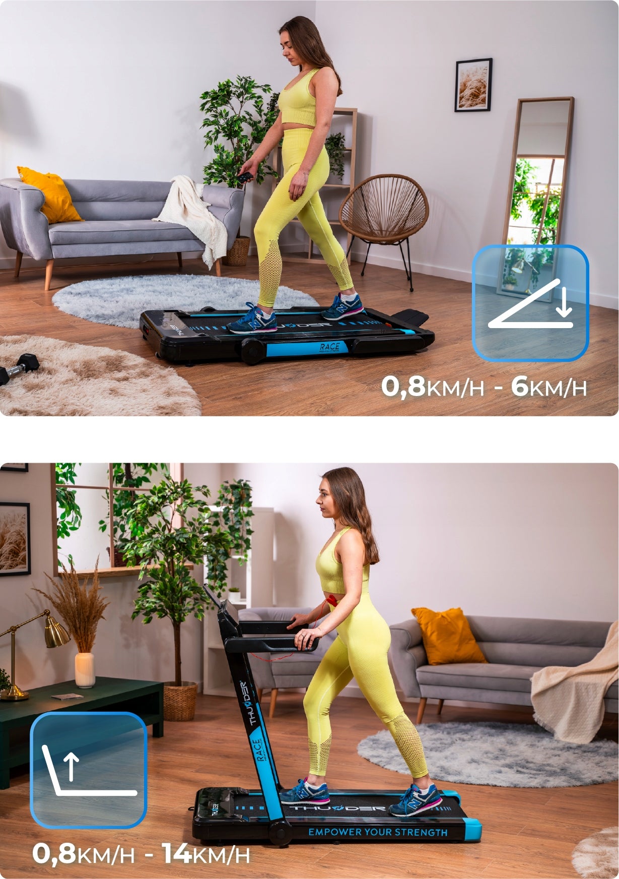 Home Electric Treadmill Folding Under Bed 0,8-14km/h RACE THUNDER Manufacturer code RACE-BLACK