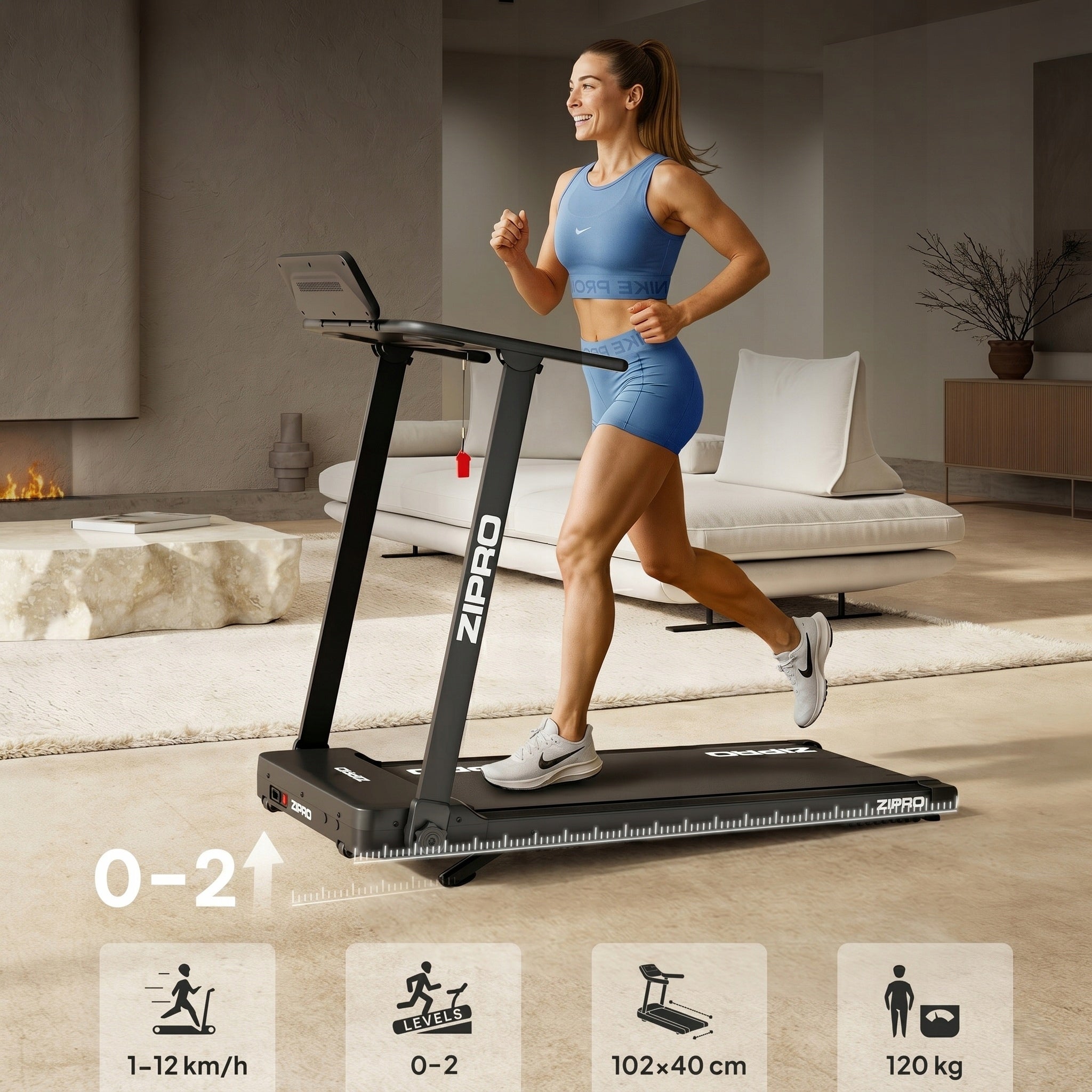 Home Electric Treadmill Folding Under Bed 1-12km/h Zipro Forma Lite Packaging status original