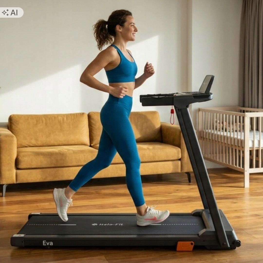 Home Electric Treadmill Folding With Slope Pulse Sensors 12Km/h EVA Manufacturer code EVA