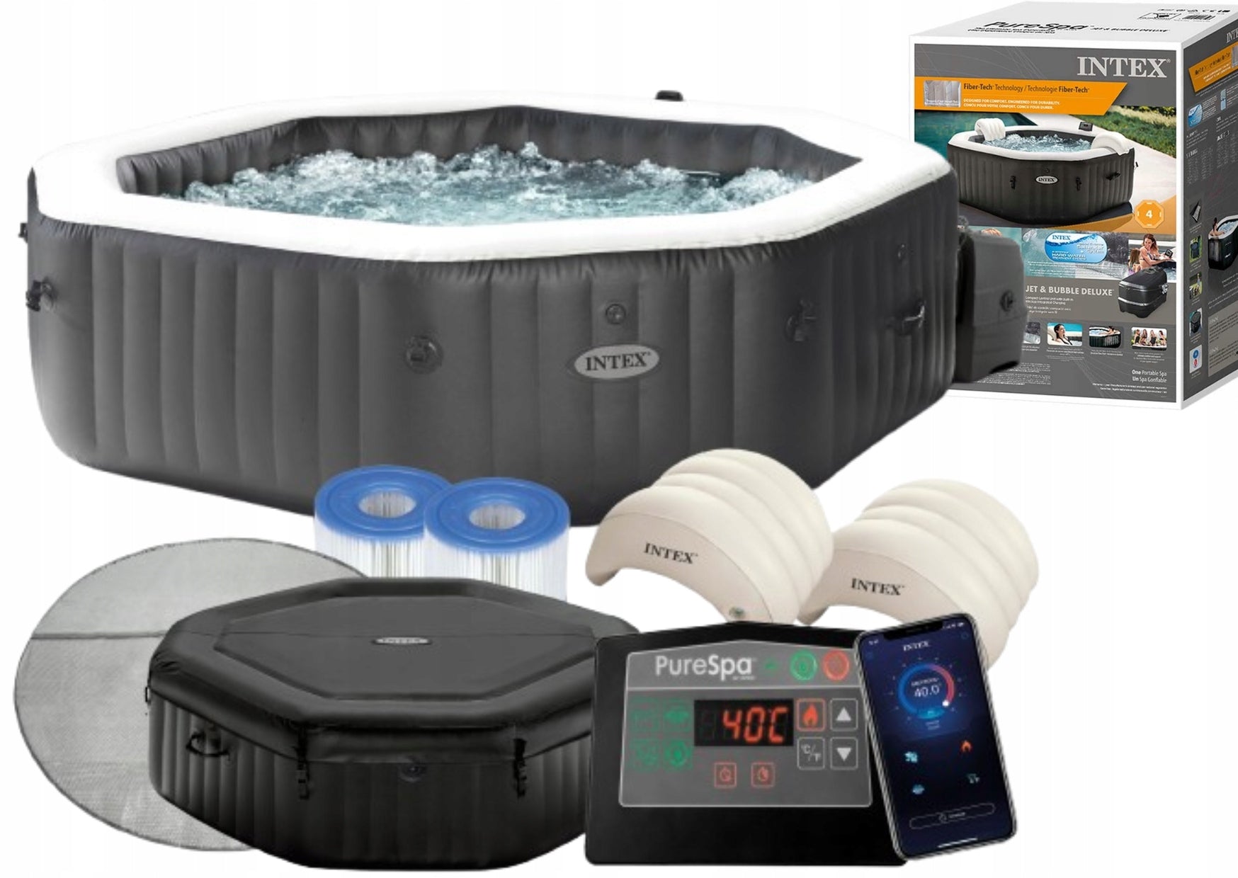 Home Garden SPA Intex 28462 Pure Spa Jet&Bubble Deluxe for 6 people Wi-Fi