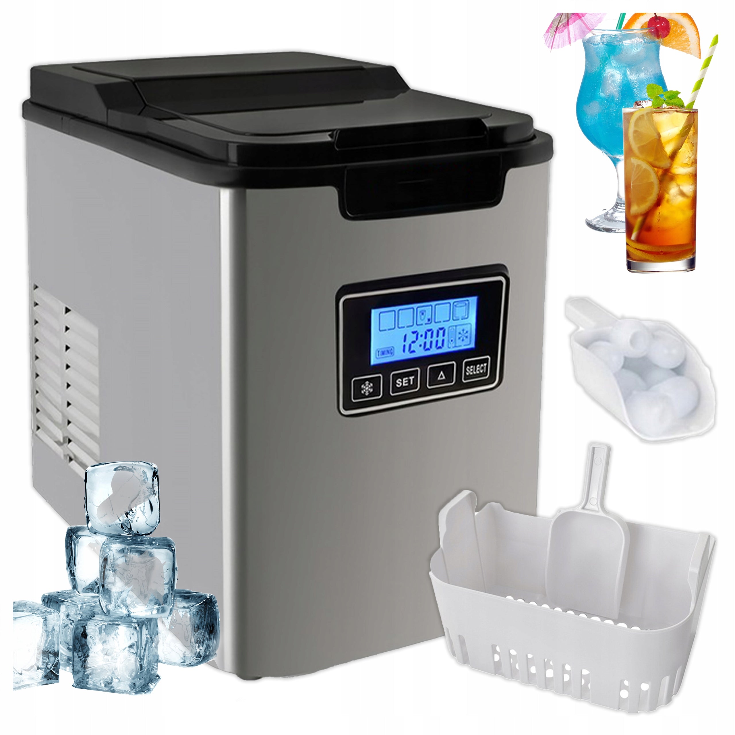 Home Ice Maker Ice Cube Machine 12kg/24h Ice Distributor 2.2l Brand no brand