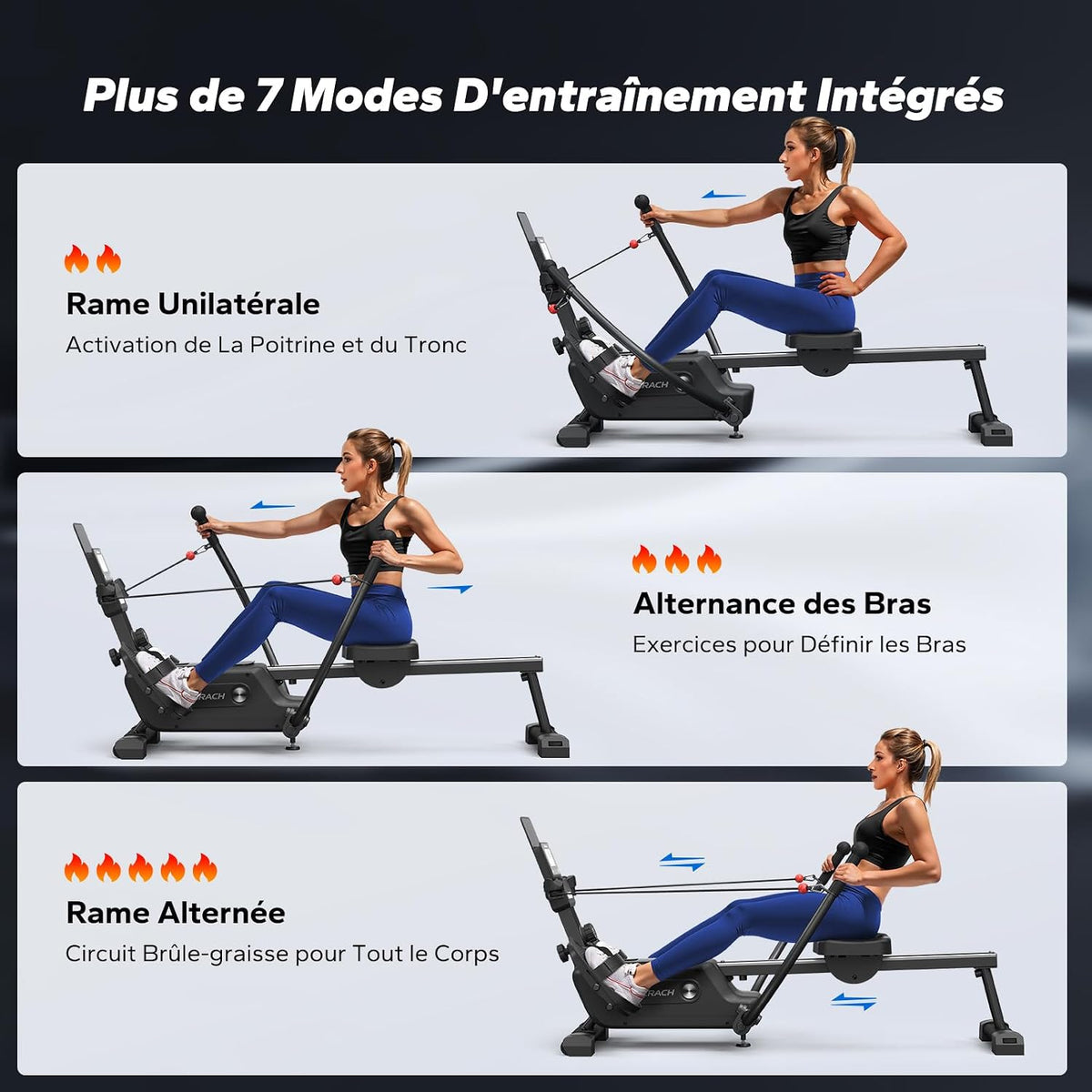 Home Magnetic Rowing Machine Merach R26 with Bluetooth Dual Paddles Brand Merach