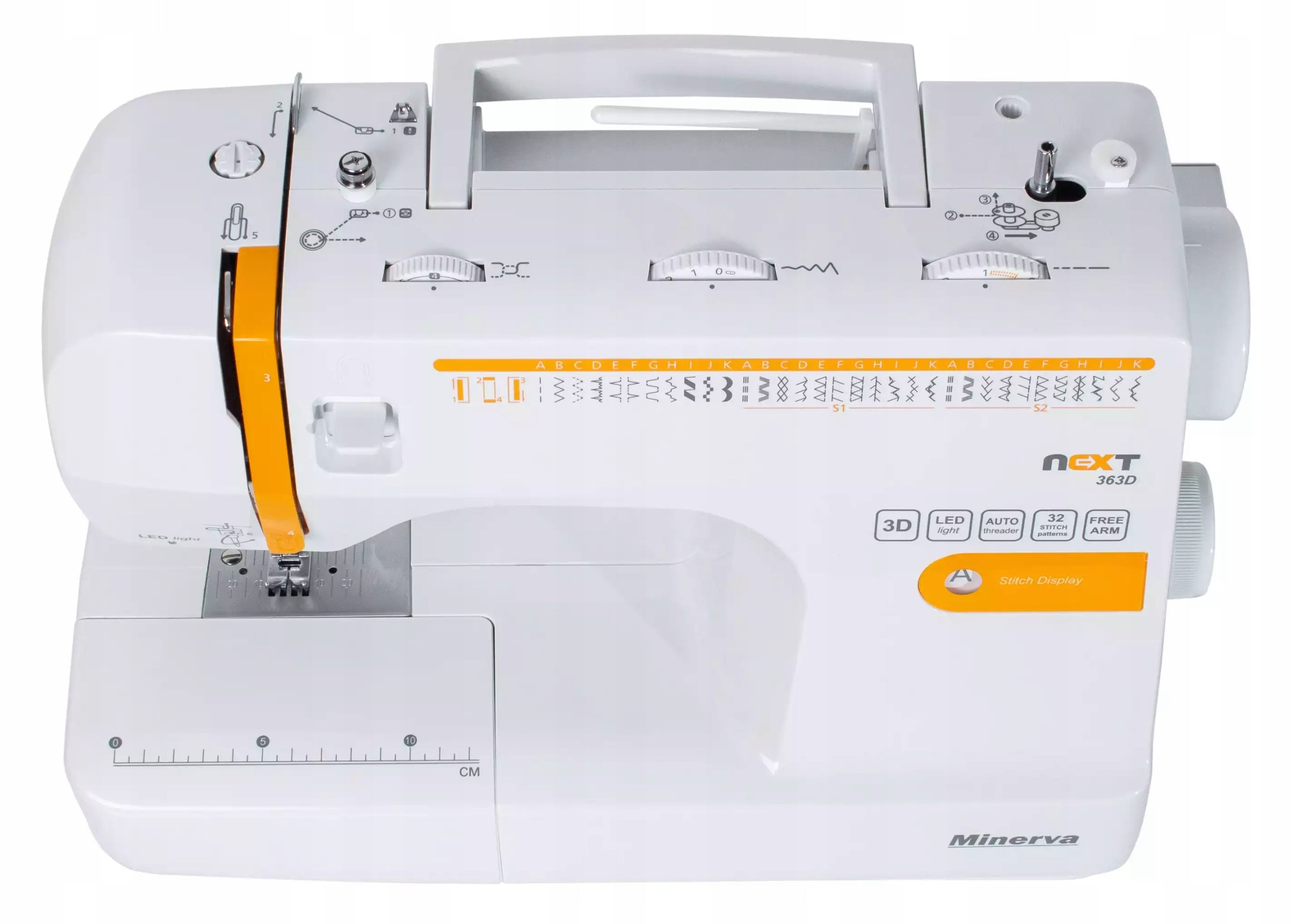 Home Mechanical Sewing Machine Durable MINERVA NEXT 363D II Number of stitches 32
