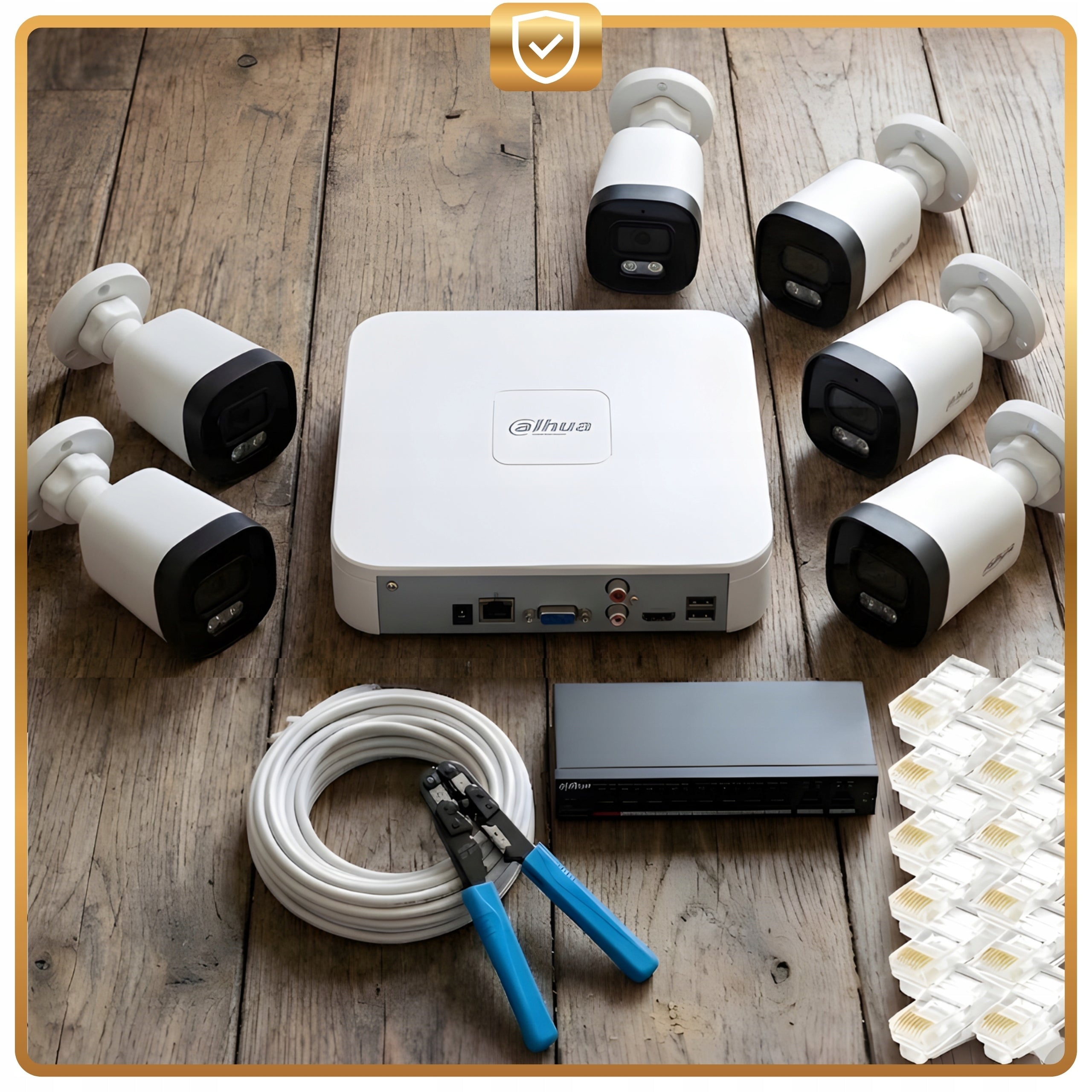 Home Monitoring Complete Camera Kit for 6 PoE IP Cameras 4Mpx Packaging status original