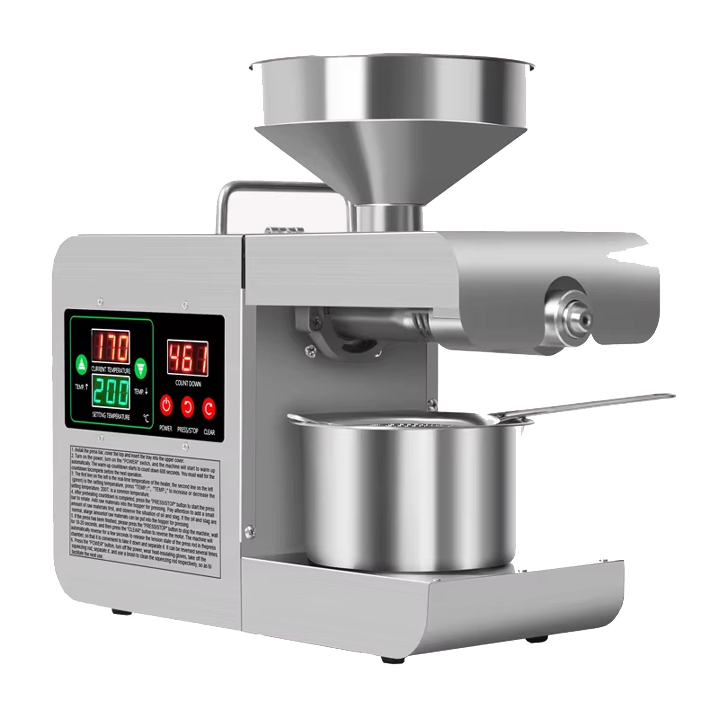 Home Oil Press Automatic 820W Stainless Steel X8S Thermostat Manufacturer code Inteligentna Prasa do Tłoczenia Oleju