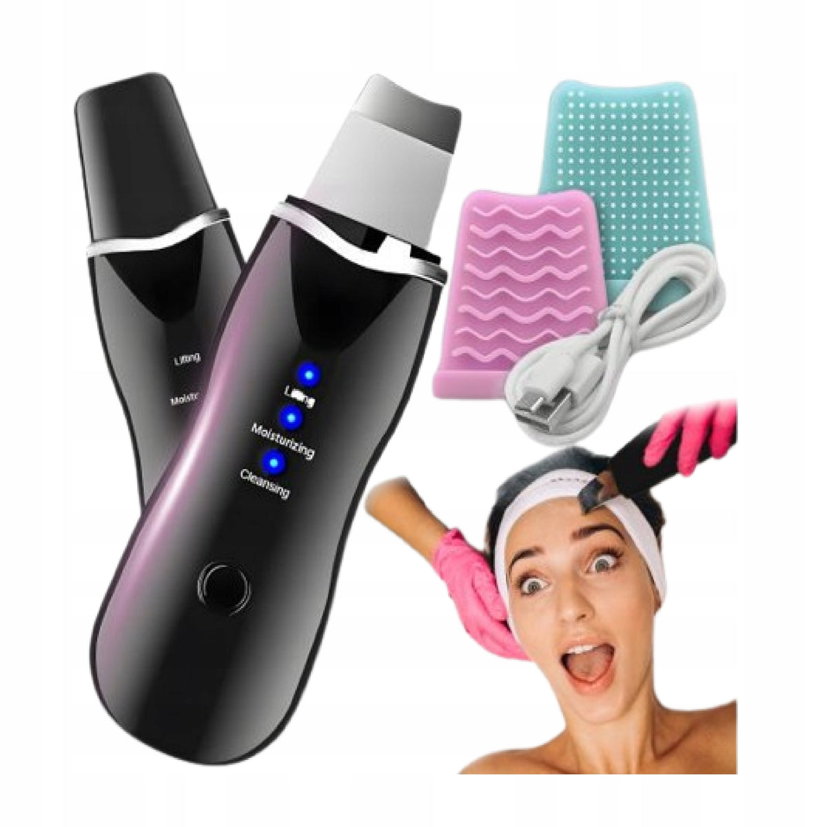 Home SPA Cavitation Peeling 5in1 Face Cleansing Skincare Massage