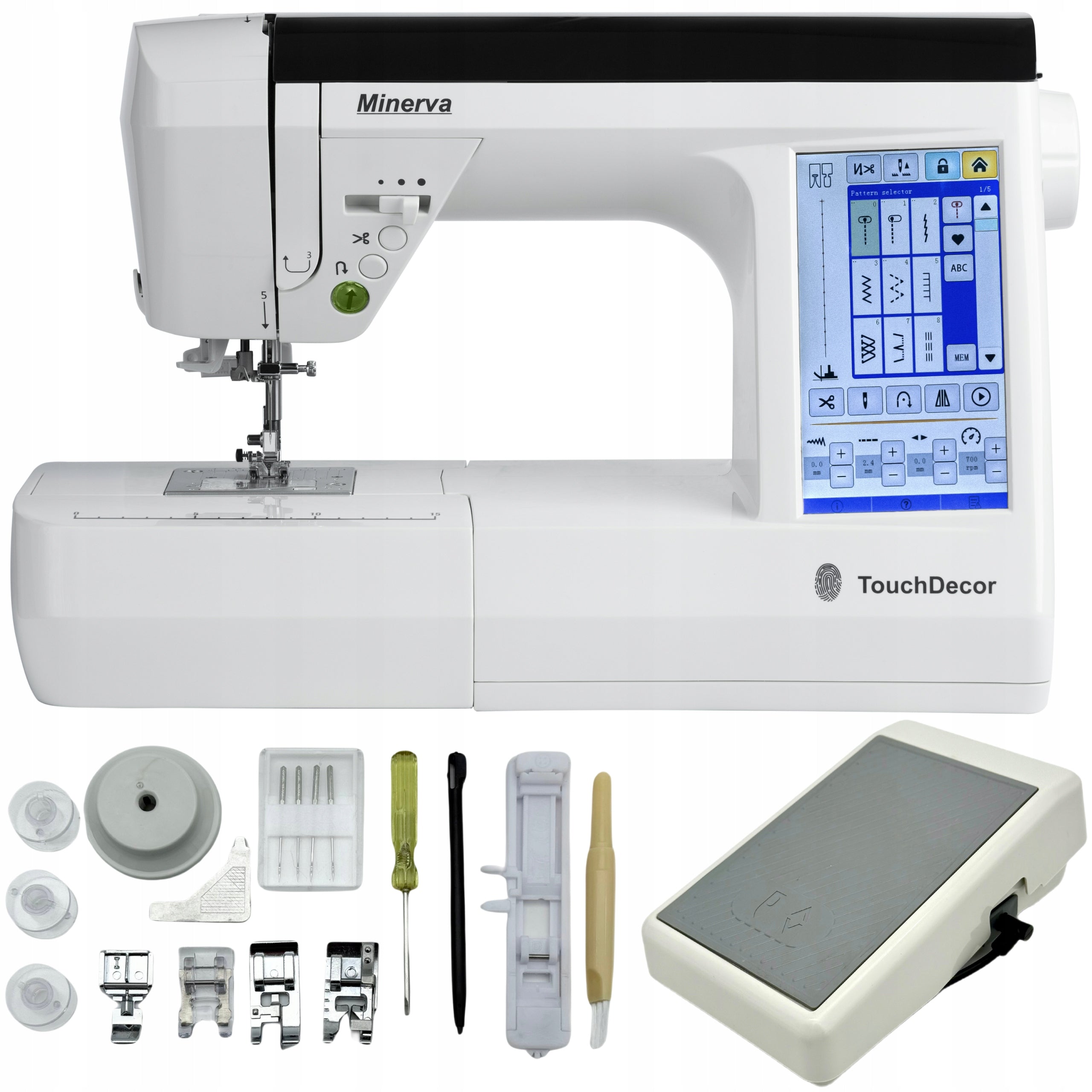 Home Sewing Machine Computer Touch LCD Screen Minerva TouchDecor