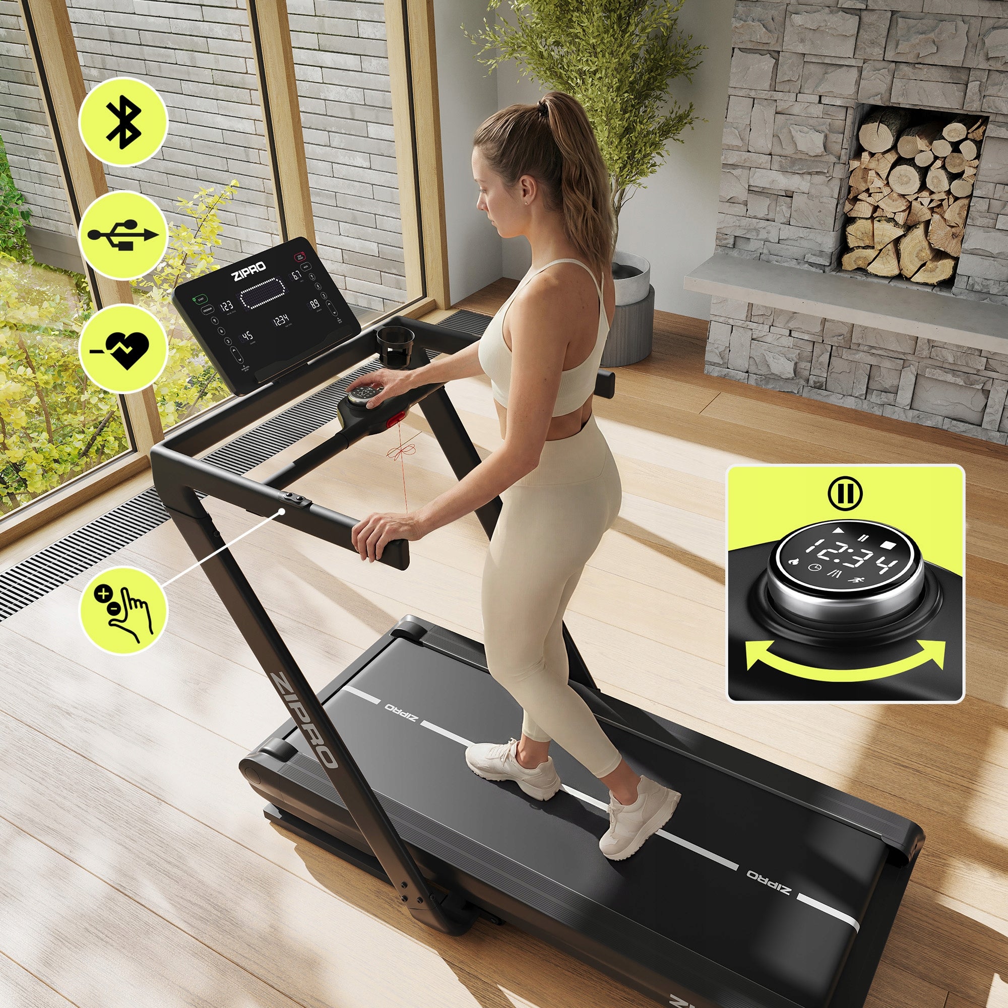 Home Treadmill Electric Folding Belt Slope Shock Absorption - Zipro Manufacturer code 13149225-2