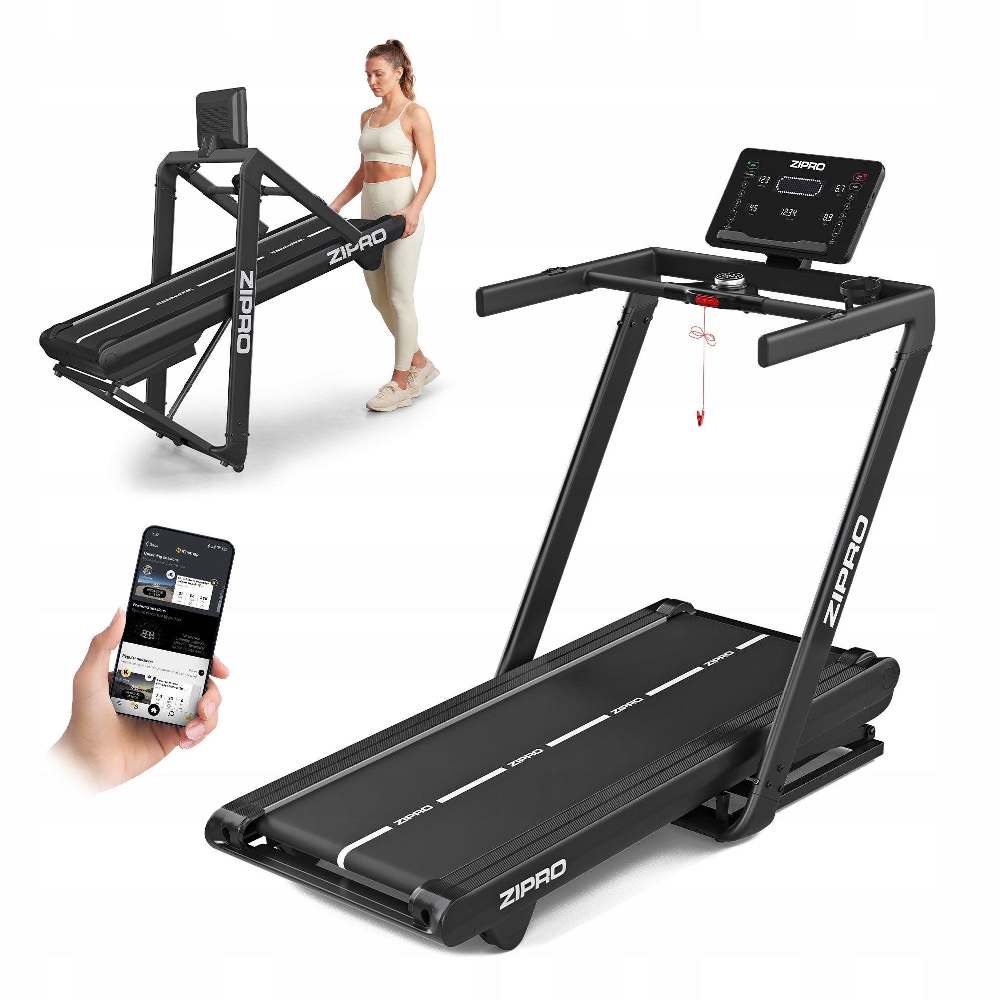 Home Treadmill Electric Folding Belt Slope Shock Absorption - Zipro