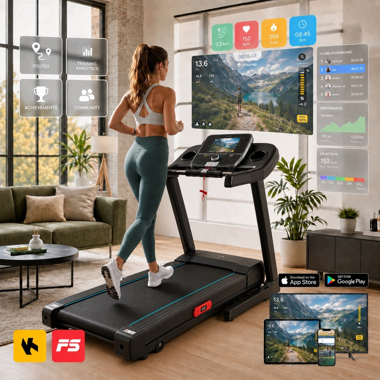 Home Treadmill Electric Folding Corciano Slope Belt Shock Absorption Packaging status original