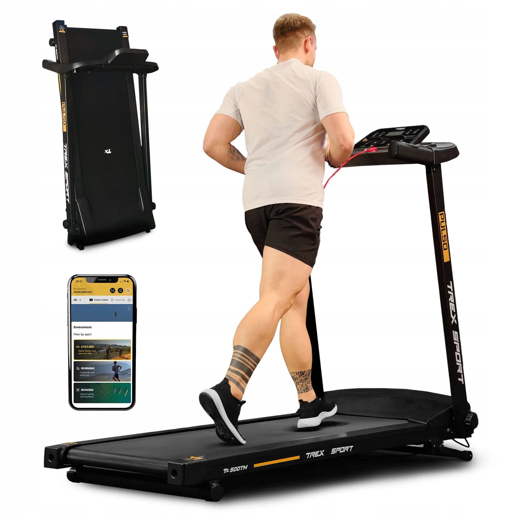 Home Treadmill Electric Folding Training Shock Absorption PULSO TREX SPORT
