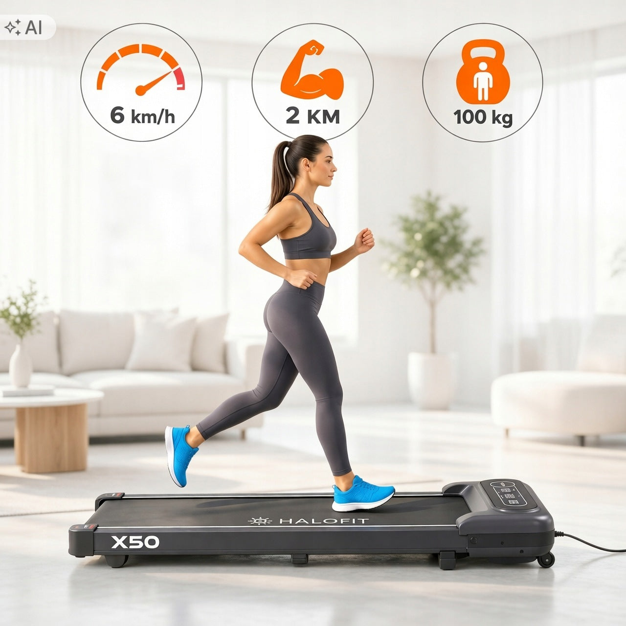 Home Treadmill Electric Training for Walking Under Desk Quiet 11cm Packaging status original