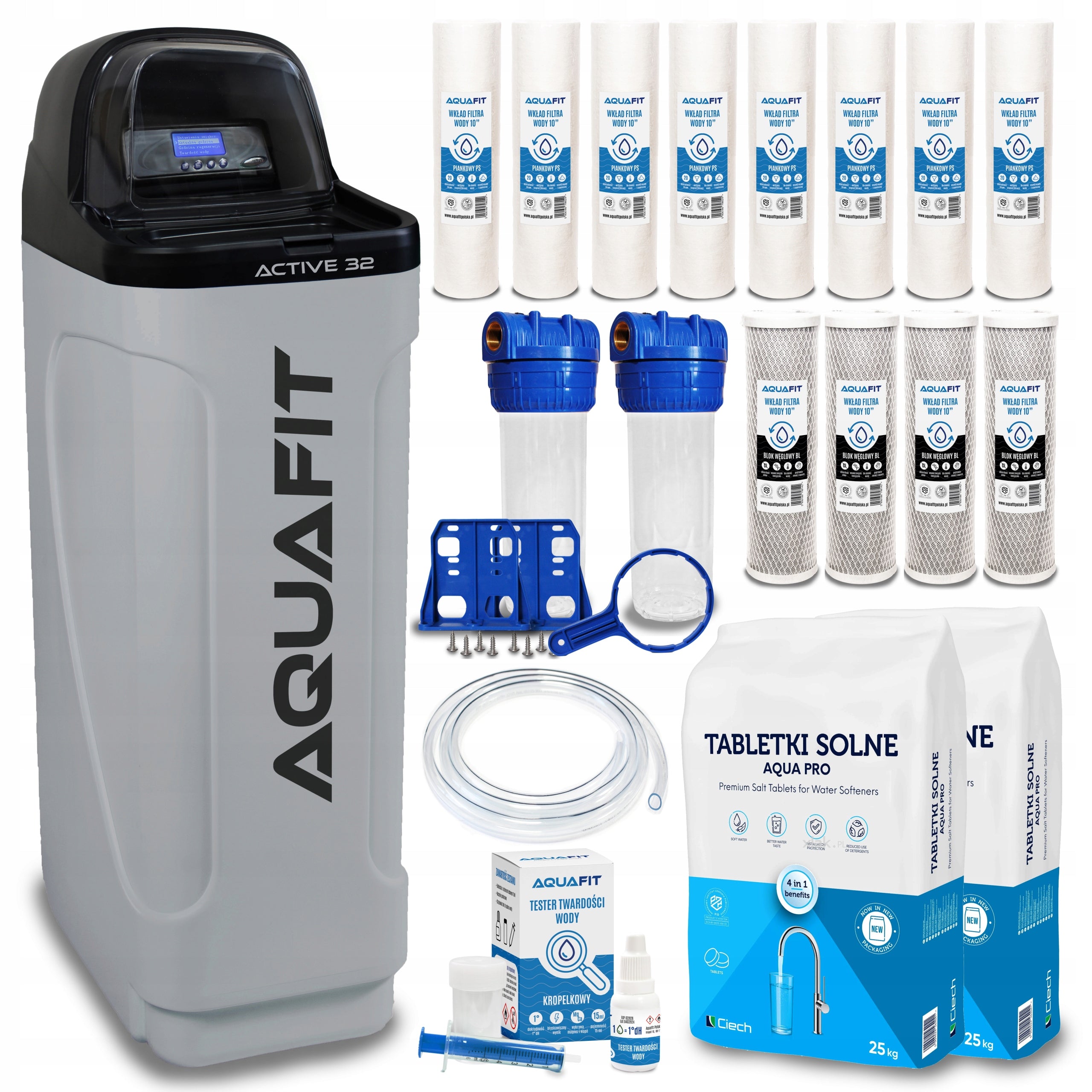 Home Water Softener AQUAFIT Active 32 Water Treatment Station Grey