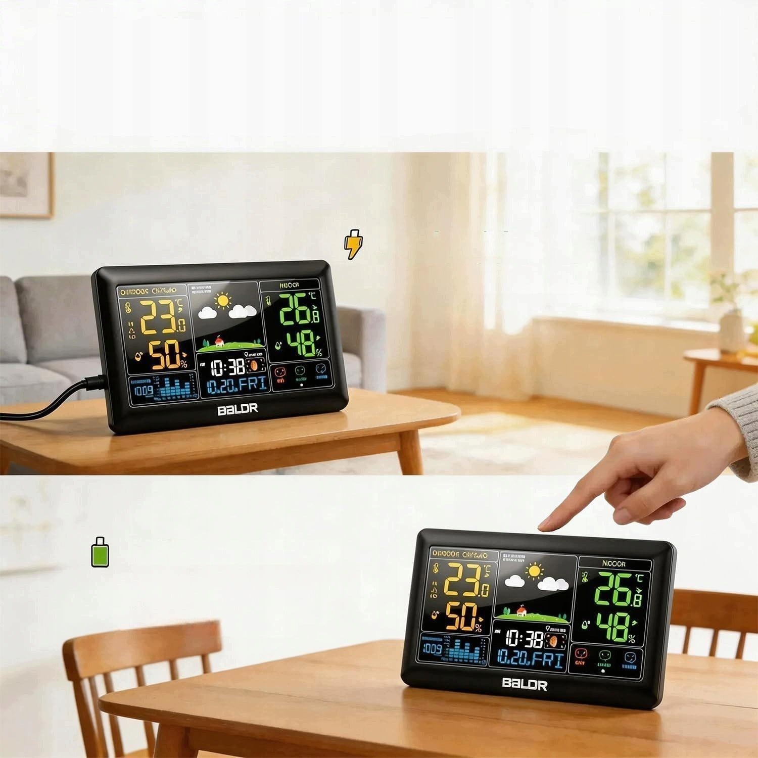Home Weather Station Wireless Thermometer Hygrometer Barometer 3 Sensors Model Bezprzewodowa stacja pogodowa